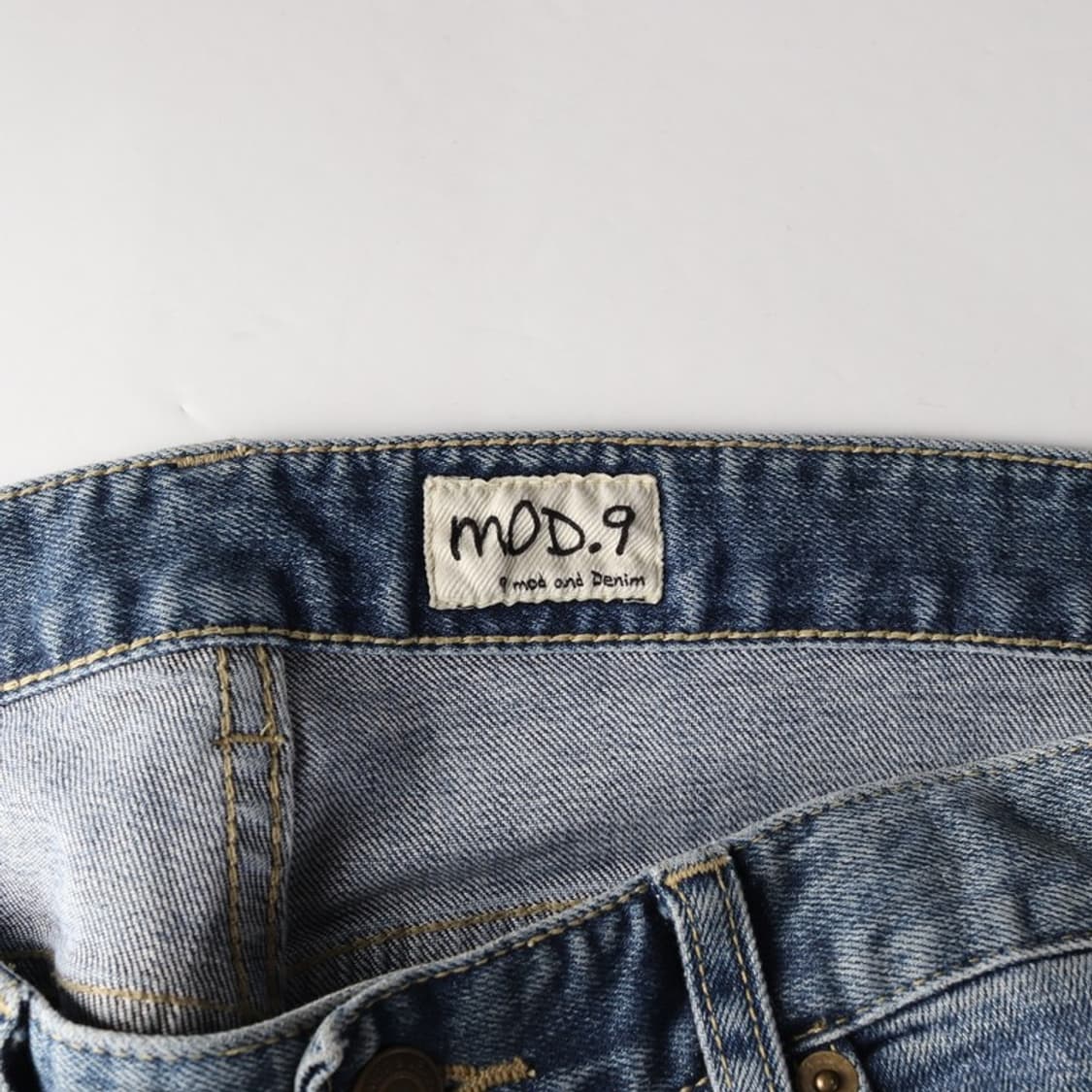 모드나인 블루 워싱 슬림 스트레이트 데님 31 상품이미지6