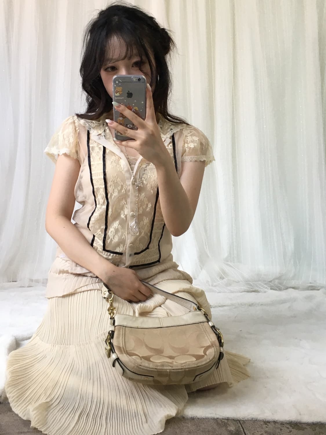 빈티지 베이지 로얄 페어리 레이스 코디세트 상품이미지4
