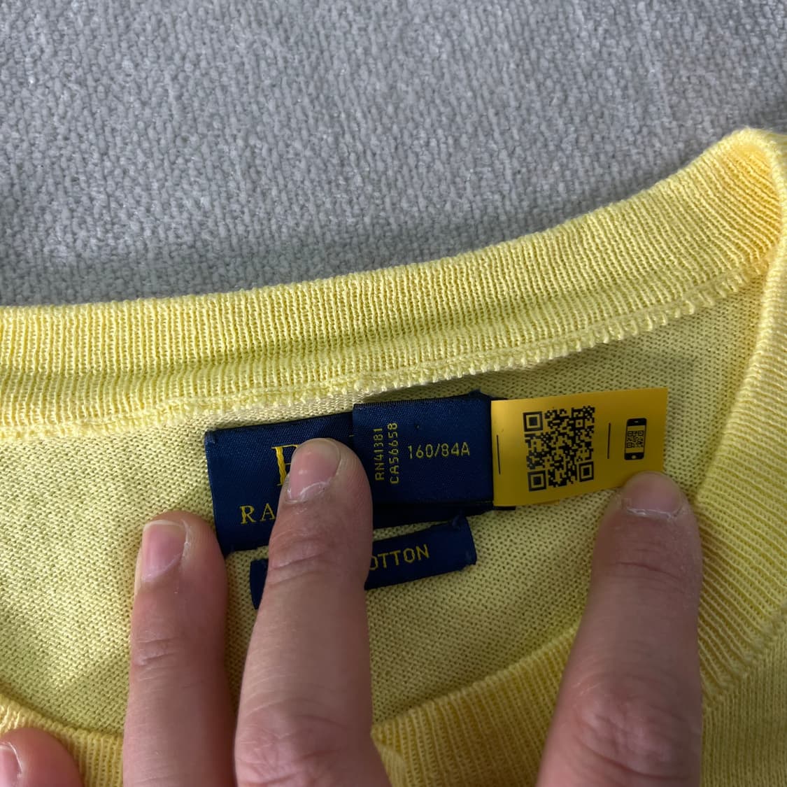 W 95 폴로랄프로렌 신형라벨 옐로우 코튼 가디건 상품이미지4