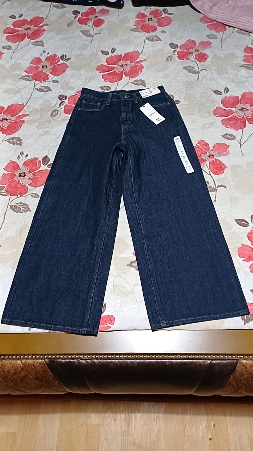 유니클로 미사용 와이드데님팬츠 실측26인치 기장97 상품이미지1