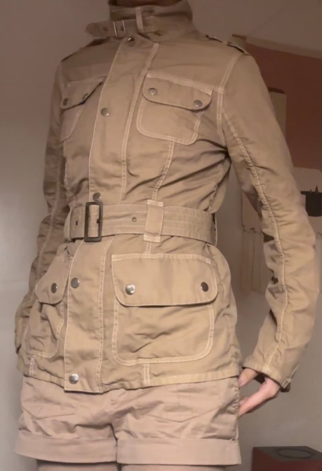 벨티드 여성 사파리 자켓 밀리터리 필드 자켓 상품이미지2