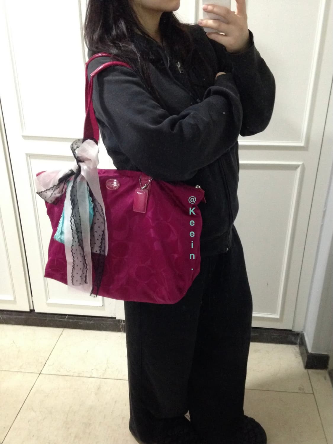 Coach pink big shoulder bag💓 상품이미지4