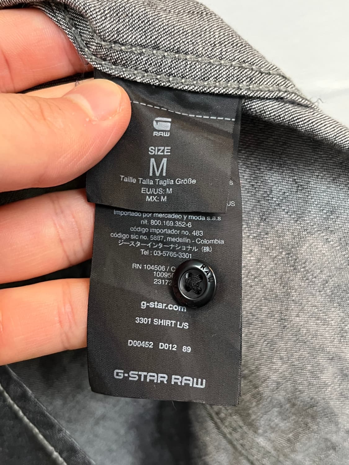 G-Star Raw 웨스턴 흑청 데님 셔츠 M 상품이미지4