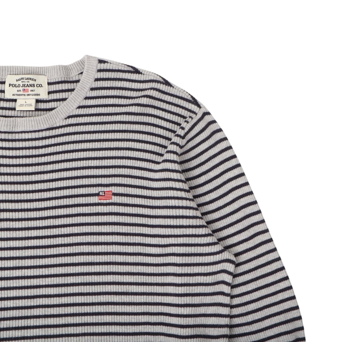 폴로진스 스트라이프 골지 니트 롱슬리브 상품이미지3