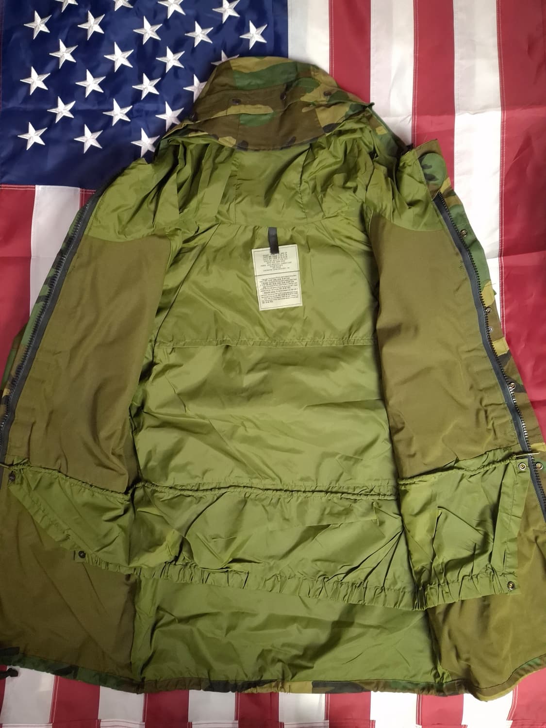 새제품 오리지날 90's 초기형 미군 1세대 우드랜드 고어텍스 파카 상품이미지7