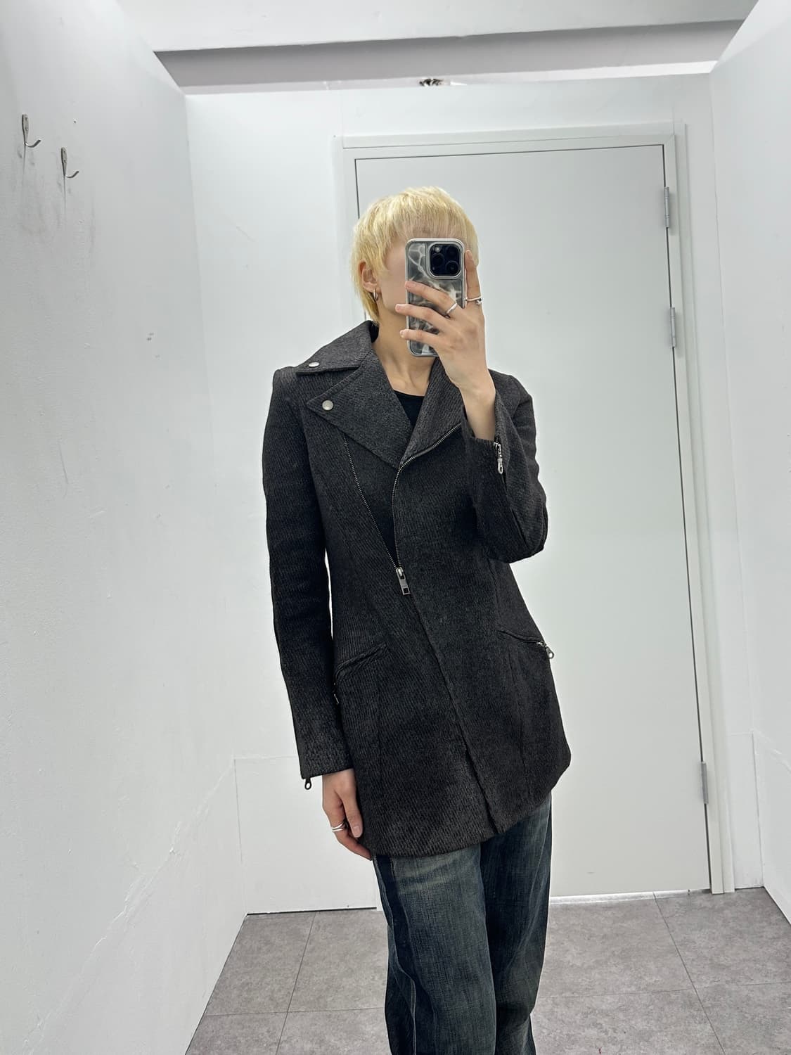 5351 pour les Femmes Asymmetric Zip Wool 상품이미지10