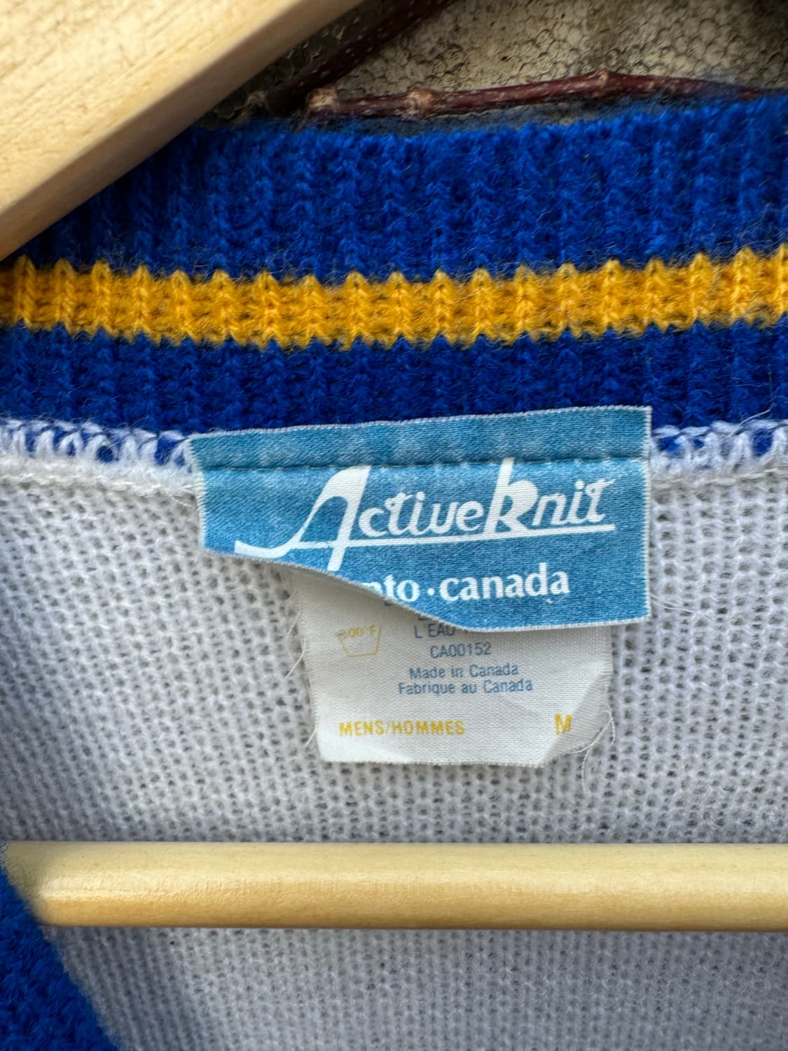 빈티지 캐나다 메이드 아크릴 니트 가디건 화이트 상품이미지7