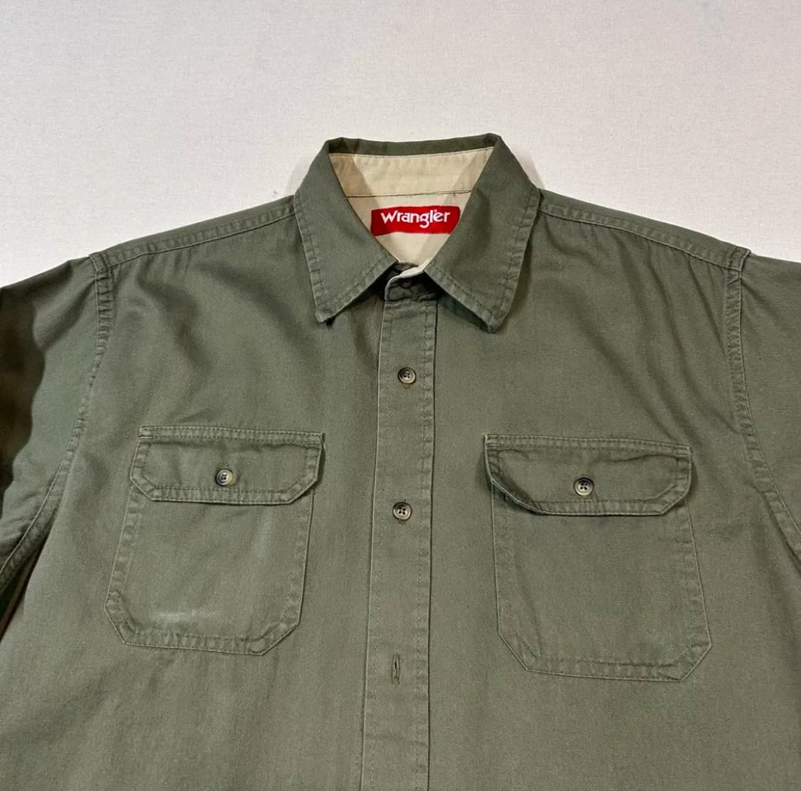 M) Wrangler 랭글러 투포켓 워크웨어 코튼 셔츠 올리브 상품이미지3