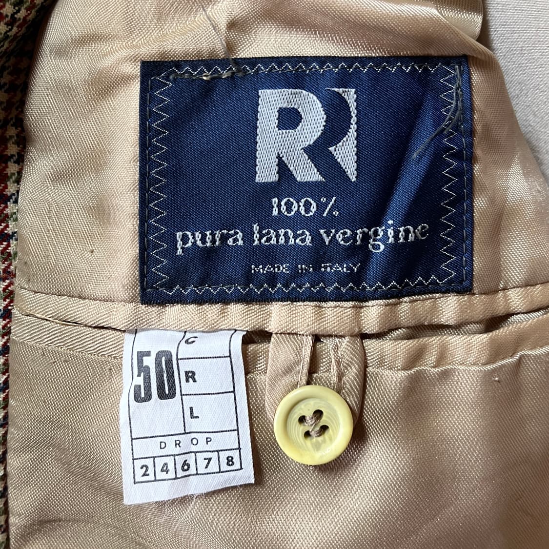 이탈리아 메이드 버진울 마이크로 하운드투스 체크 자켓 50R 상품이미지6