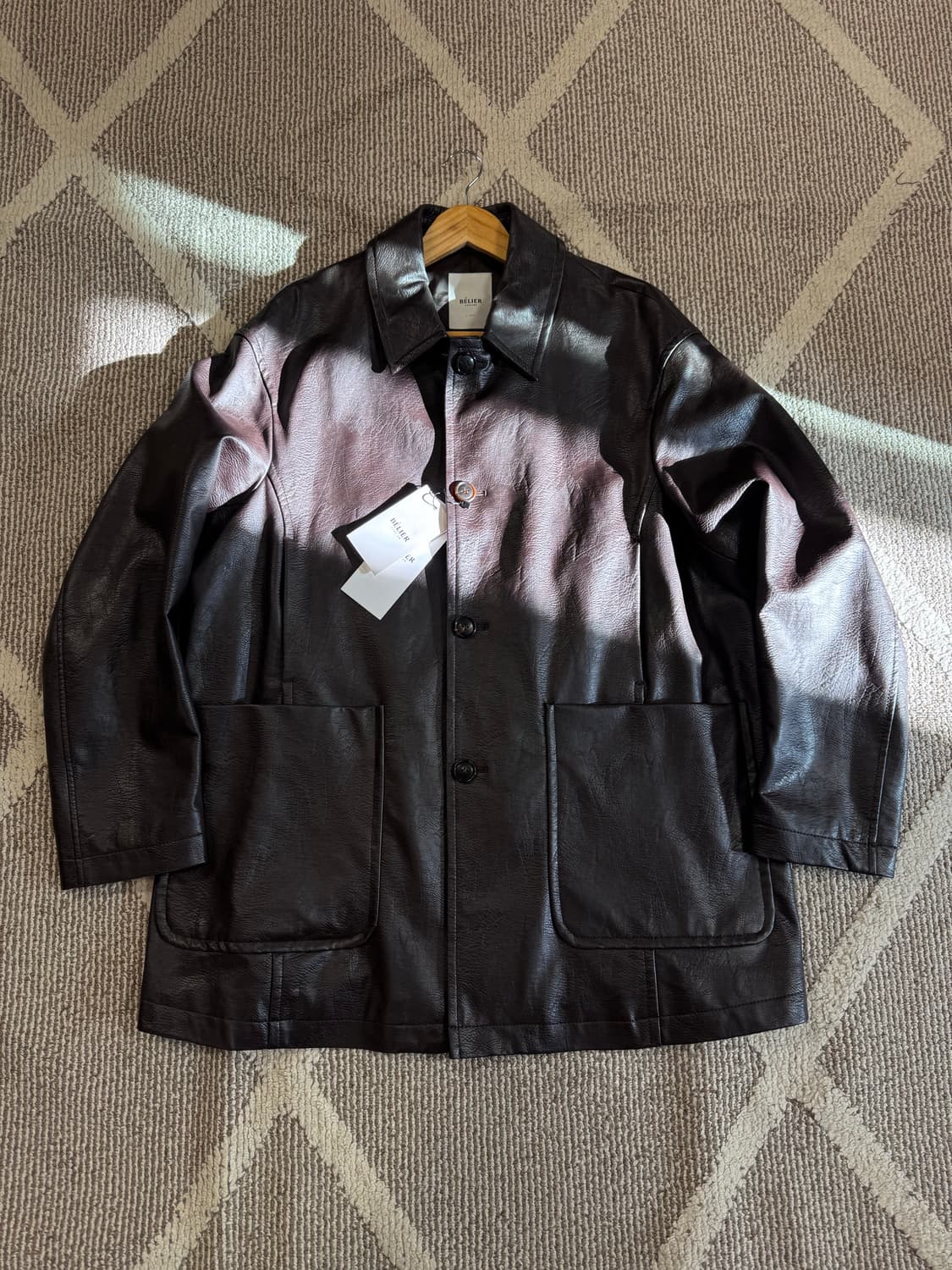 [새제품/L] 벨리에 레더 카코트 - 브라운 상품이미지2