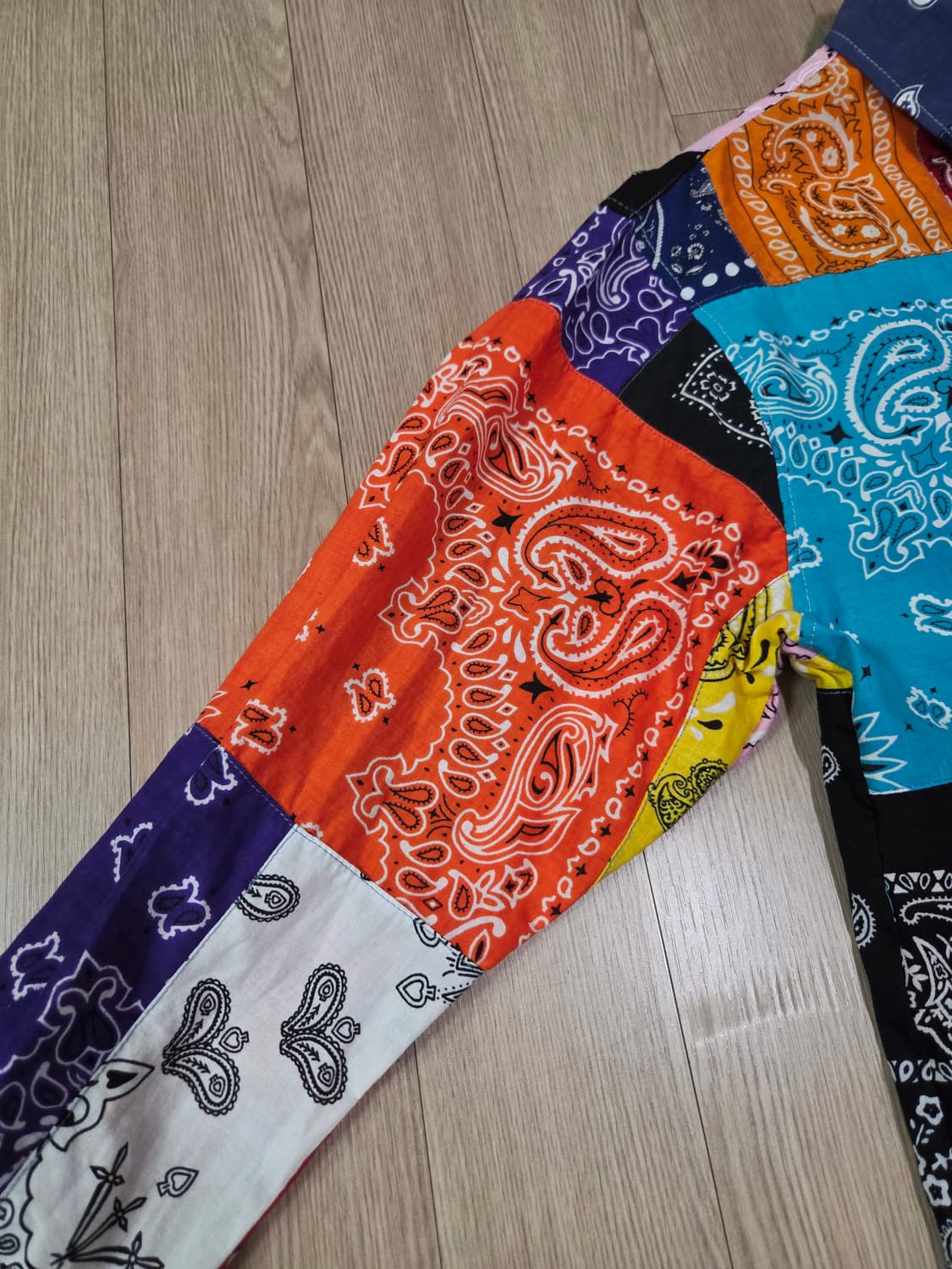 핸드 워크 반다나 커스텀 드롭숄더 셔츠 상품이미지5