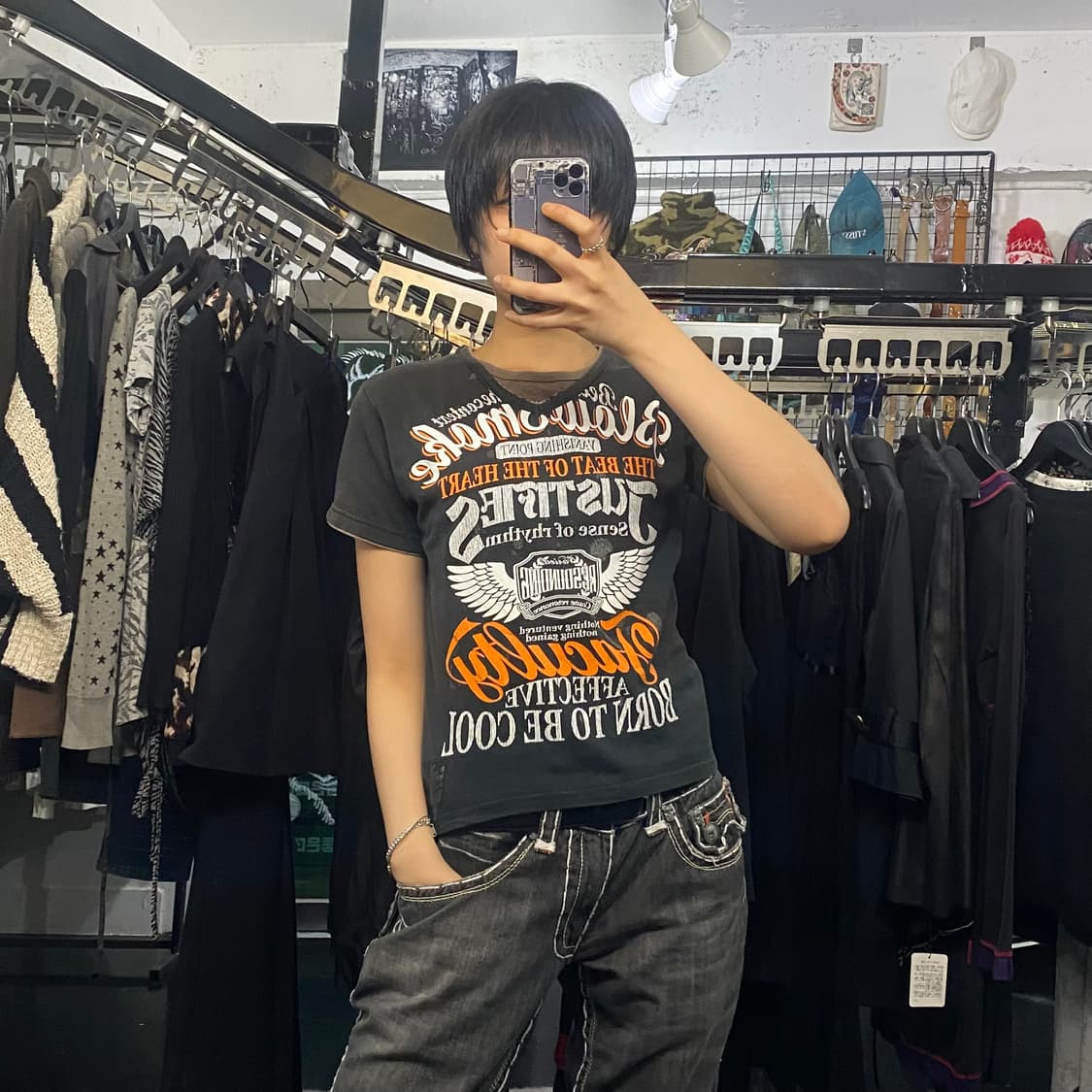 Sirmione 빈티지 레터링 디테일 레이어드 반팔 티셔츠 상품이미지8