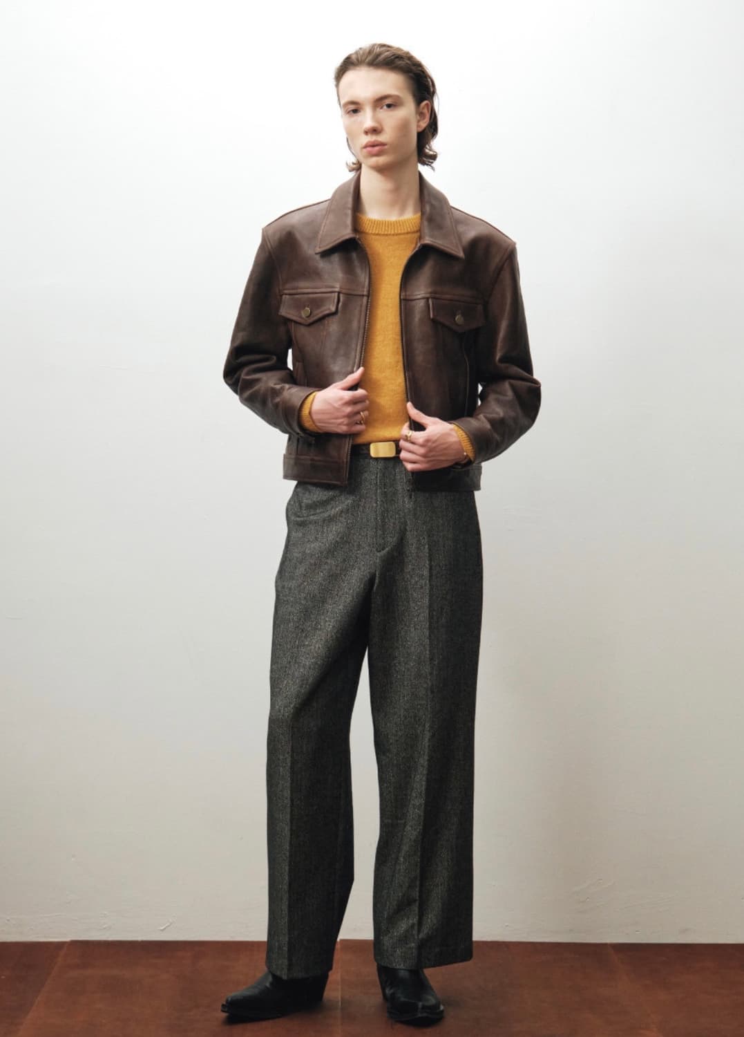 [52] 노이어 앤틱 카우 레더 가죽 트러커 자켓 브라운 렉토맛 상품이미지4