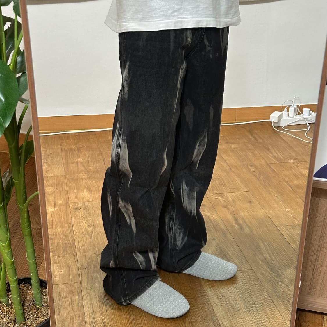 플레이버리즘 타이다이 워시드 카펜터 데님 팬츠 l사이즈 상품이미지1