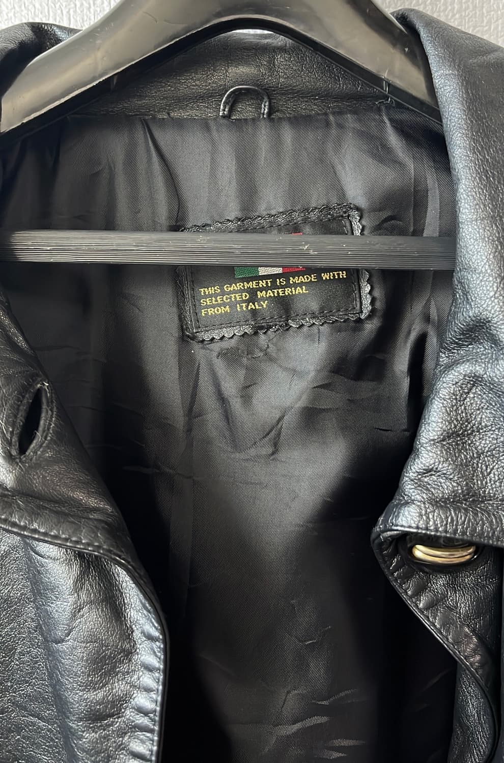 카라 빅버튼 레더 자켓 상품이미지4