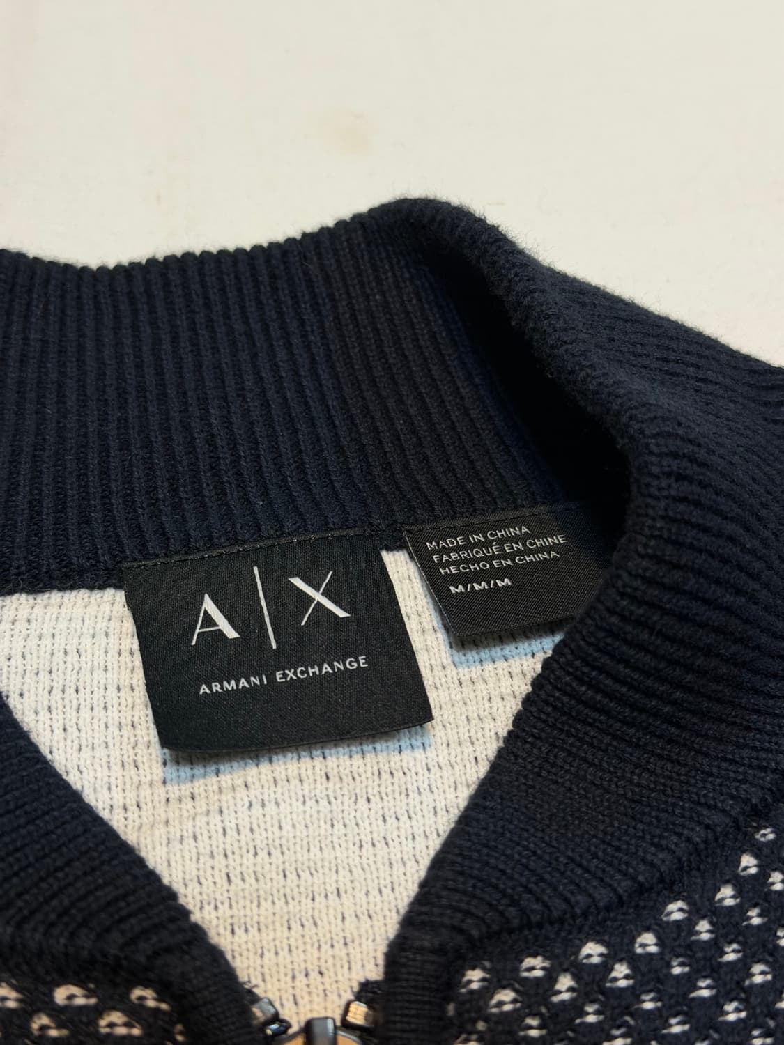 아르마니 익스체인지 니트집업 져지 블루종 투톤 상품이미지3