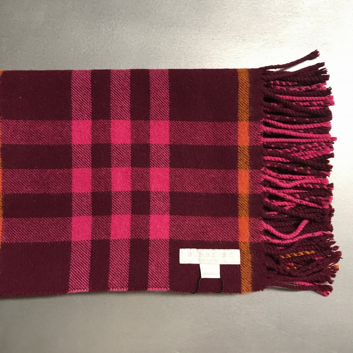버버리 정품 캐시미어 머플러 버건디 상품이미지3