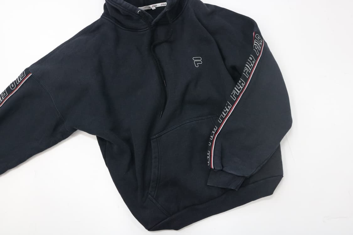 FILA 휠라 빈티지 사이드라인 로고 테이핑 후드 티셔츠 M 상품이미지5