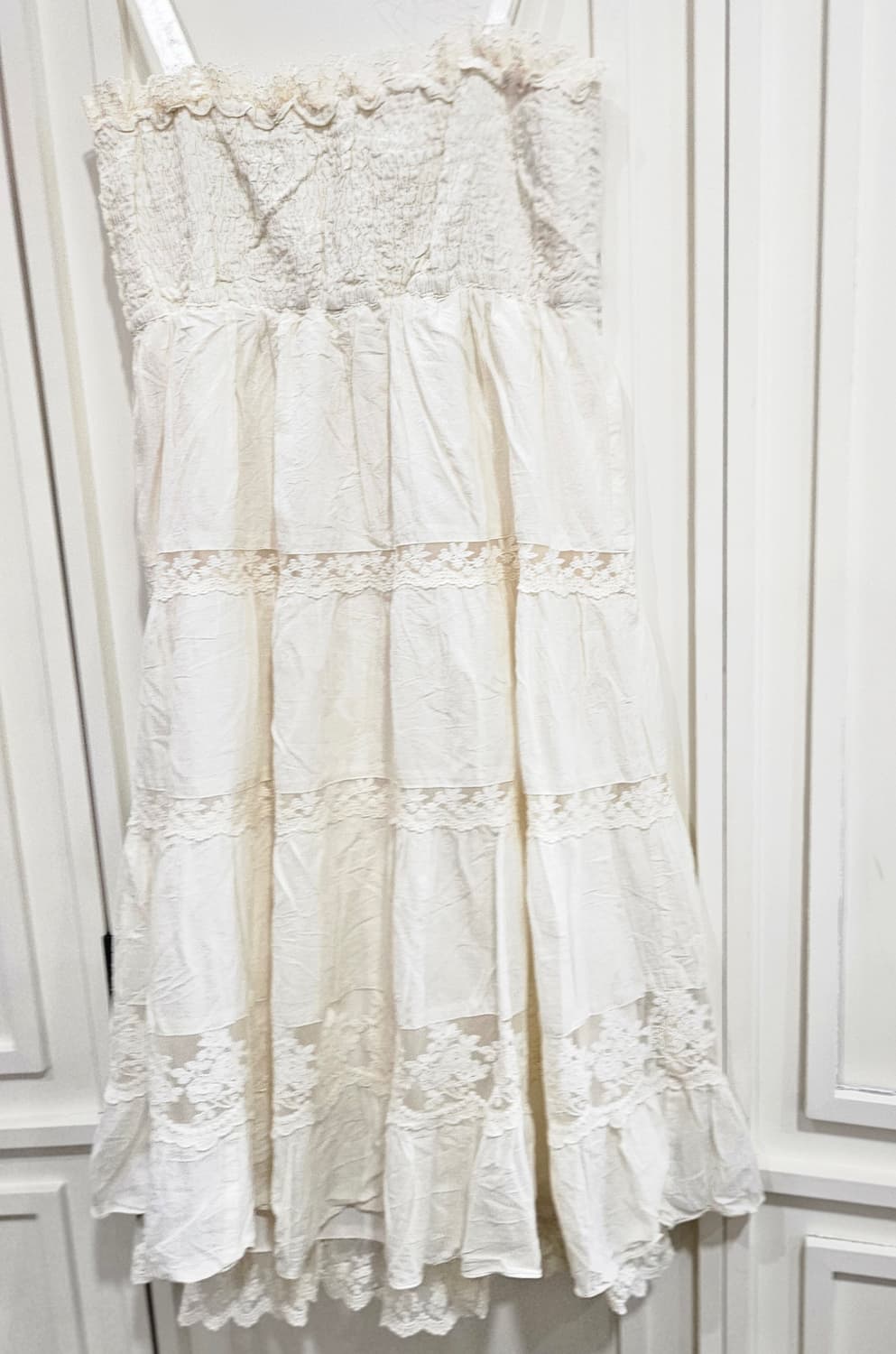 0327(LEST ROSE) 아이보리 레이스 레이어드 원피스 상품이미지8