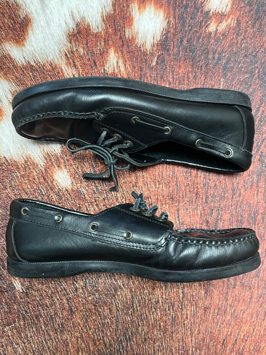 [10W] 폴로 랄프로렌 레더 보트슈즈 블랙 상품이미지3