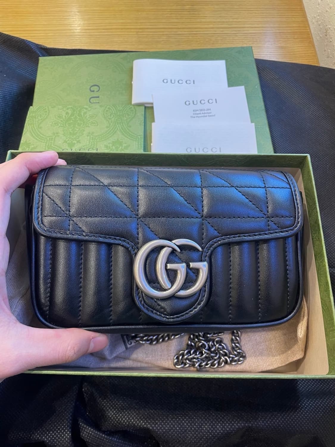 구찌 마틀라세 수퍼미니 블랙  상품이미지2