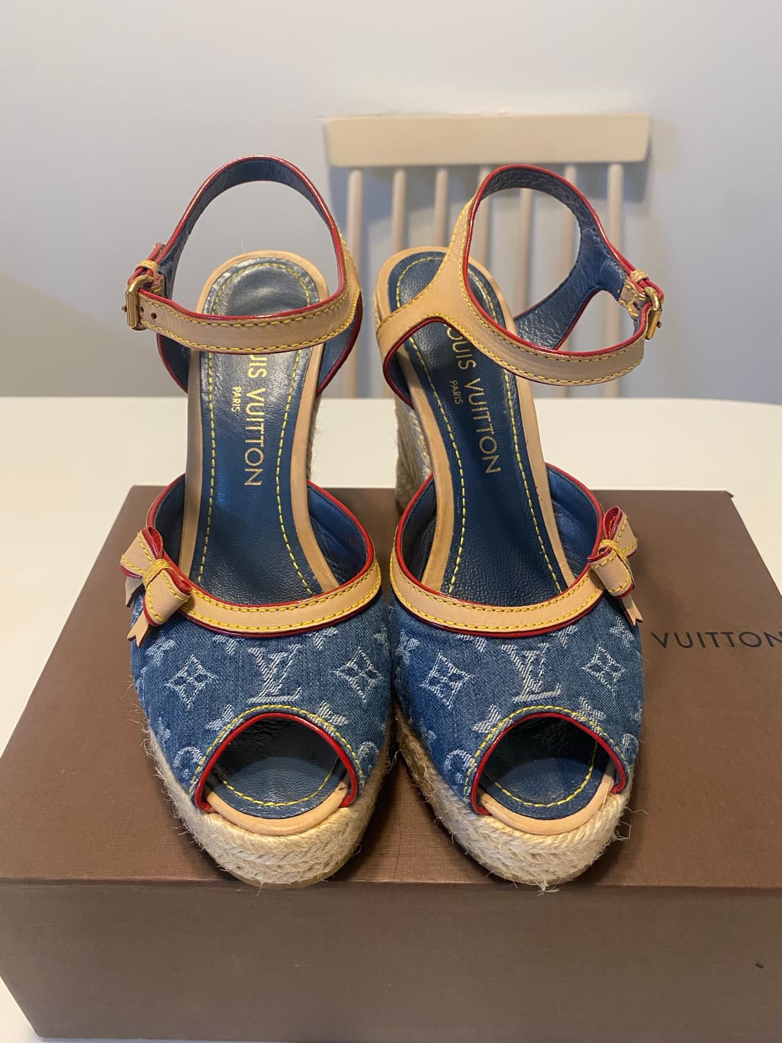 Louis Vuitton 데님 웨지힐 상품이미지2