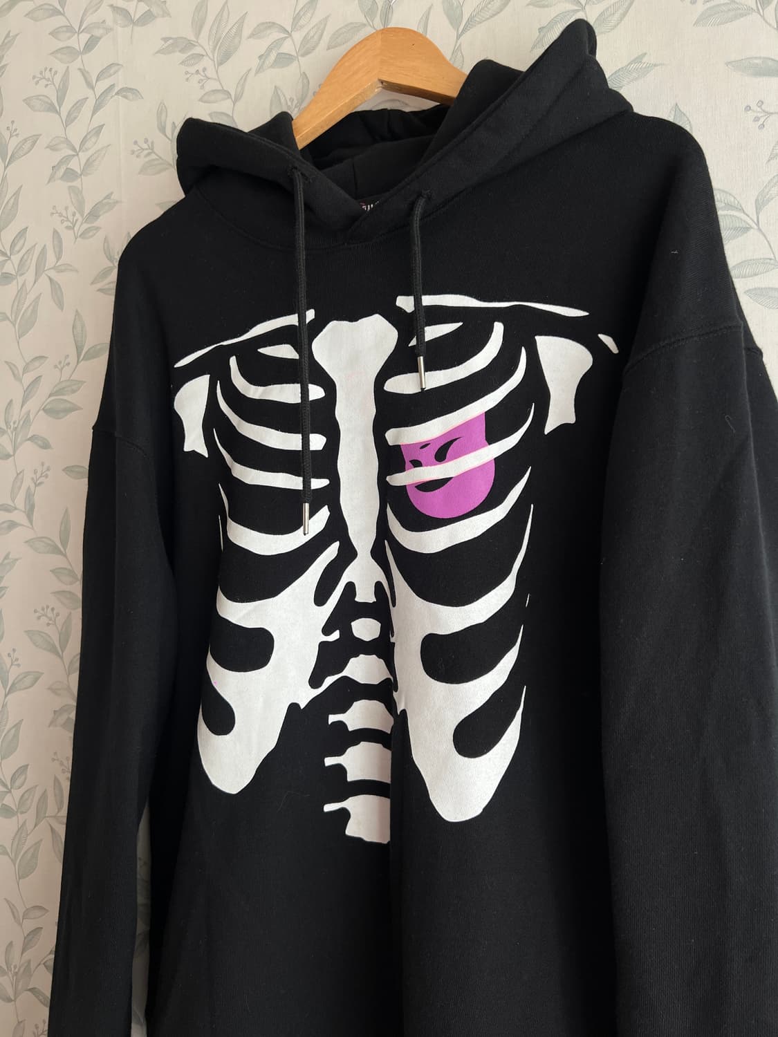 블랙 해골 프린팅 후드티 M 상품이미지2