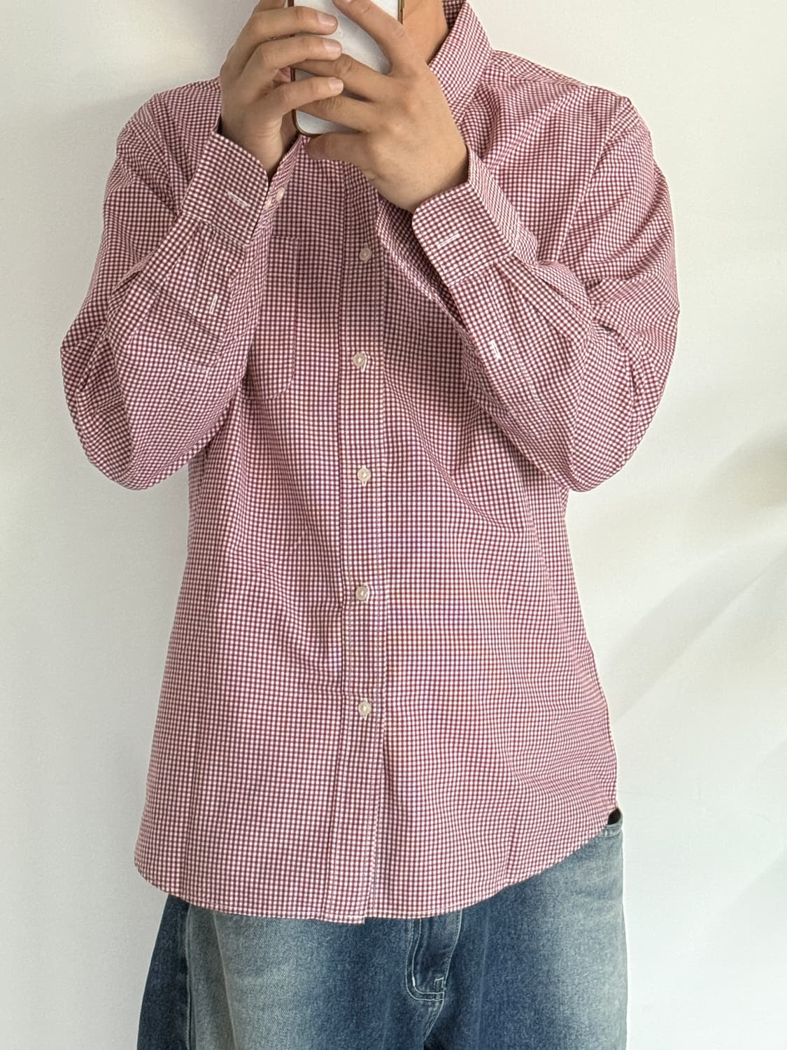 새상품급 유니클로 셔츠 레드체크 상품이미지3