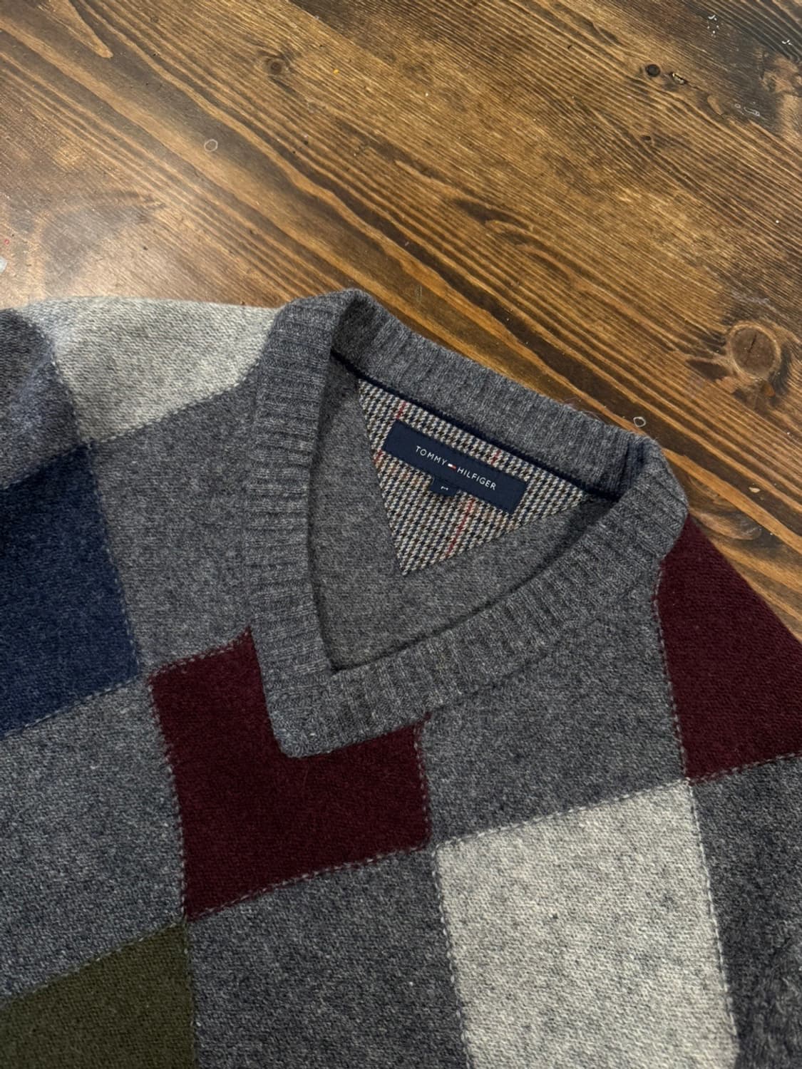 타미힐피거 램스울 아가일 니트 100 상품이미지6