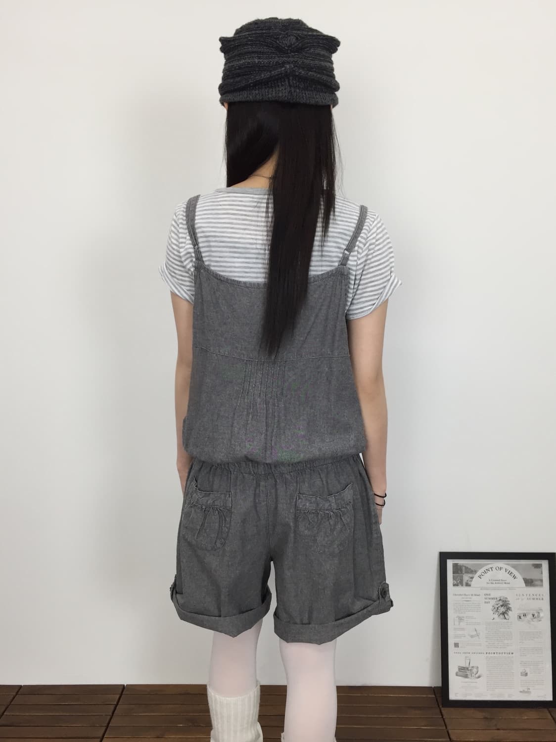 Jpn Grey Ruffle Front Short Jumpsuit 상품이미지3