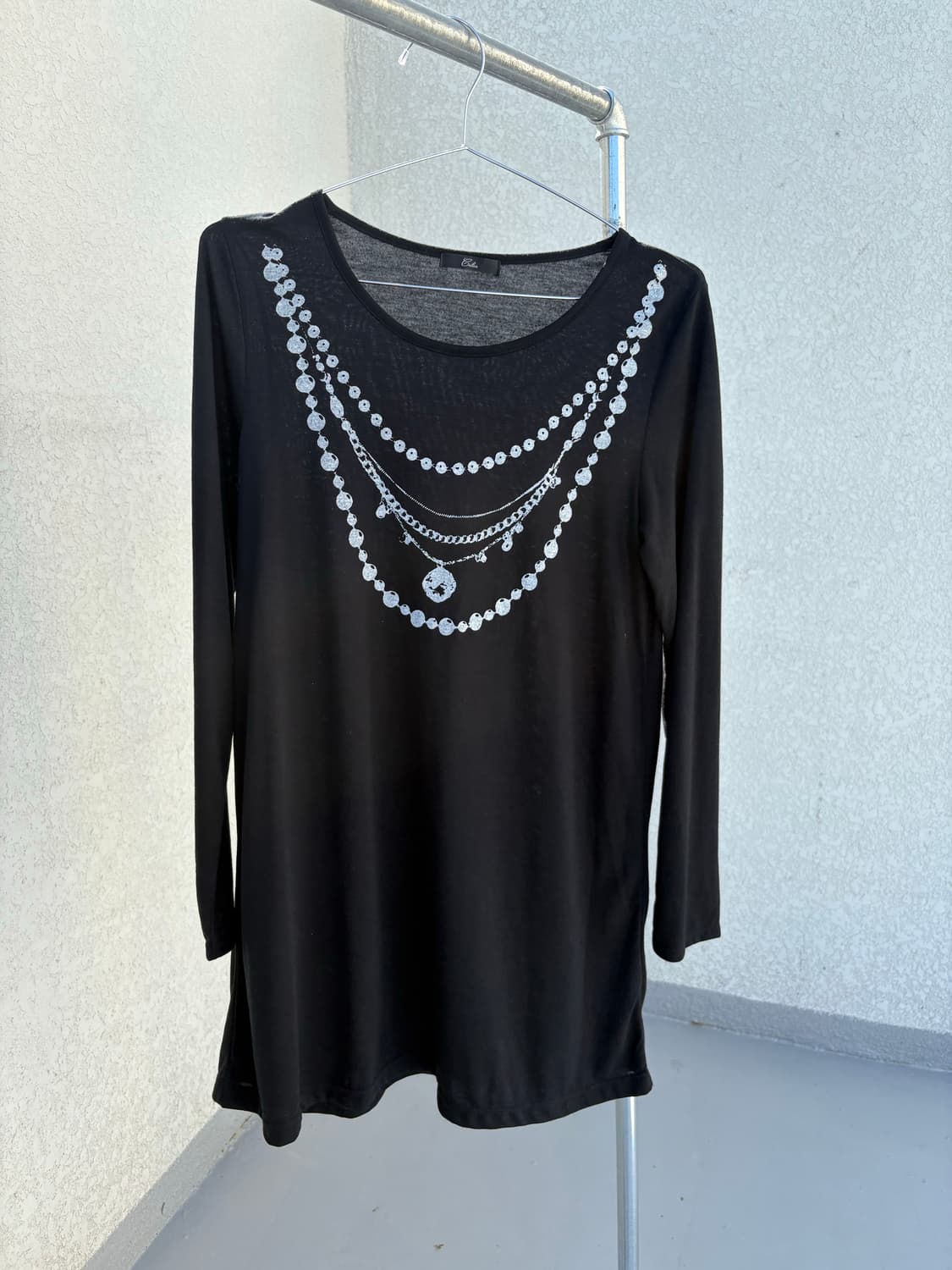 52 black necklace printing one-piece/top 상품이미지1