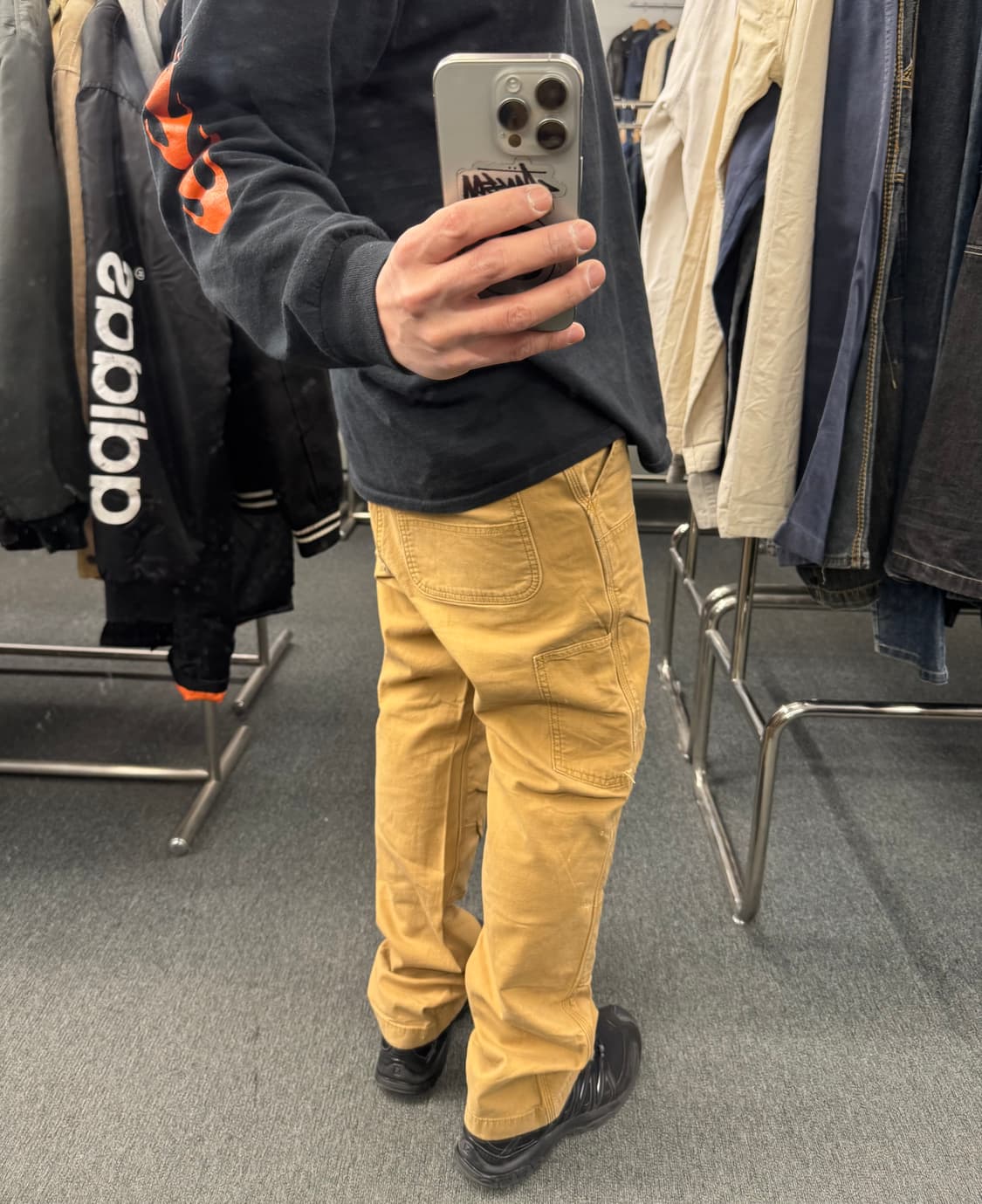 33)칼하트 빈티지 베이지 더블니 워크팬츠 상품이미지1