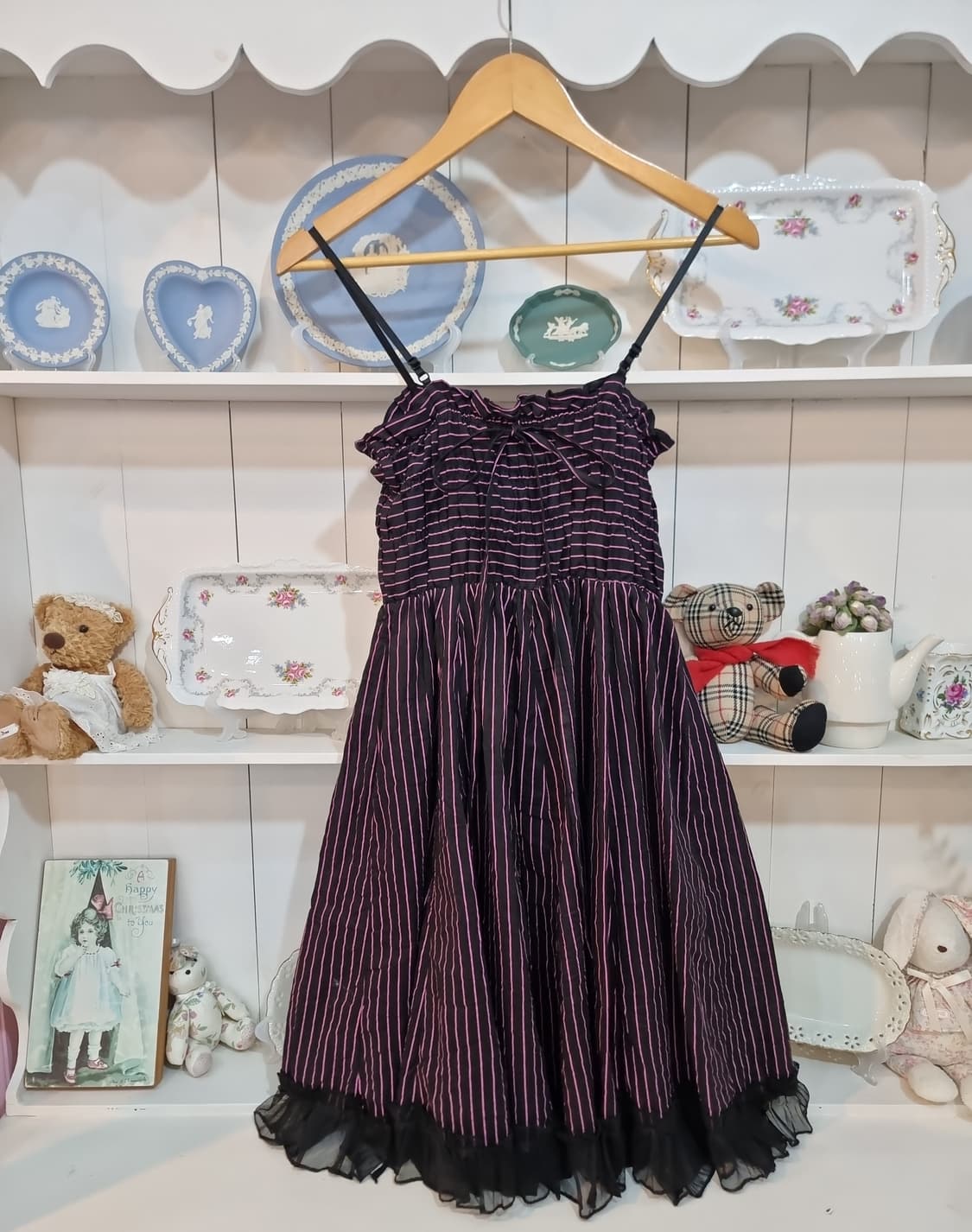 핑크 스트라이프  스트링 원피스 상품이미지1