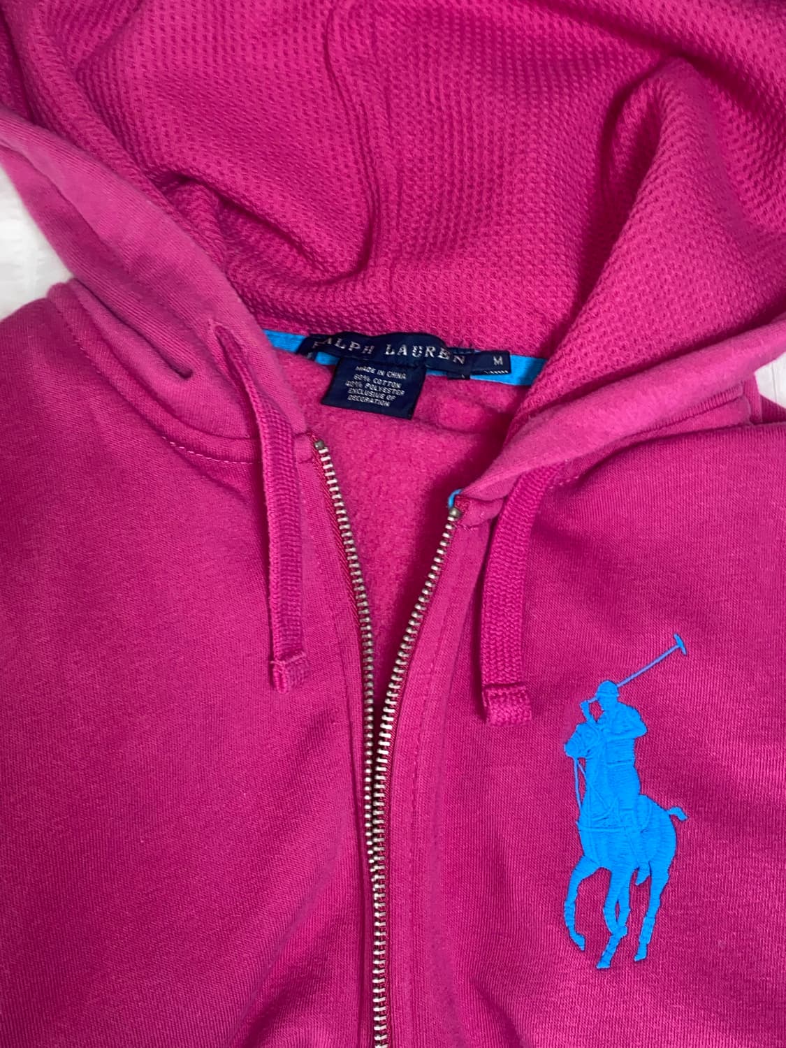 폴로 랄프로렌 빅 포니 후드집업 핑크 (M) 상품이미지4
