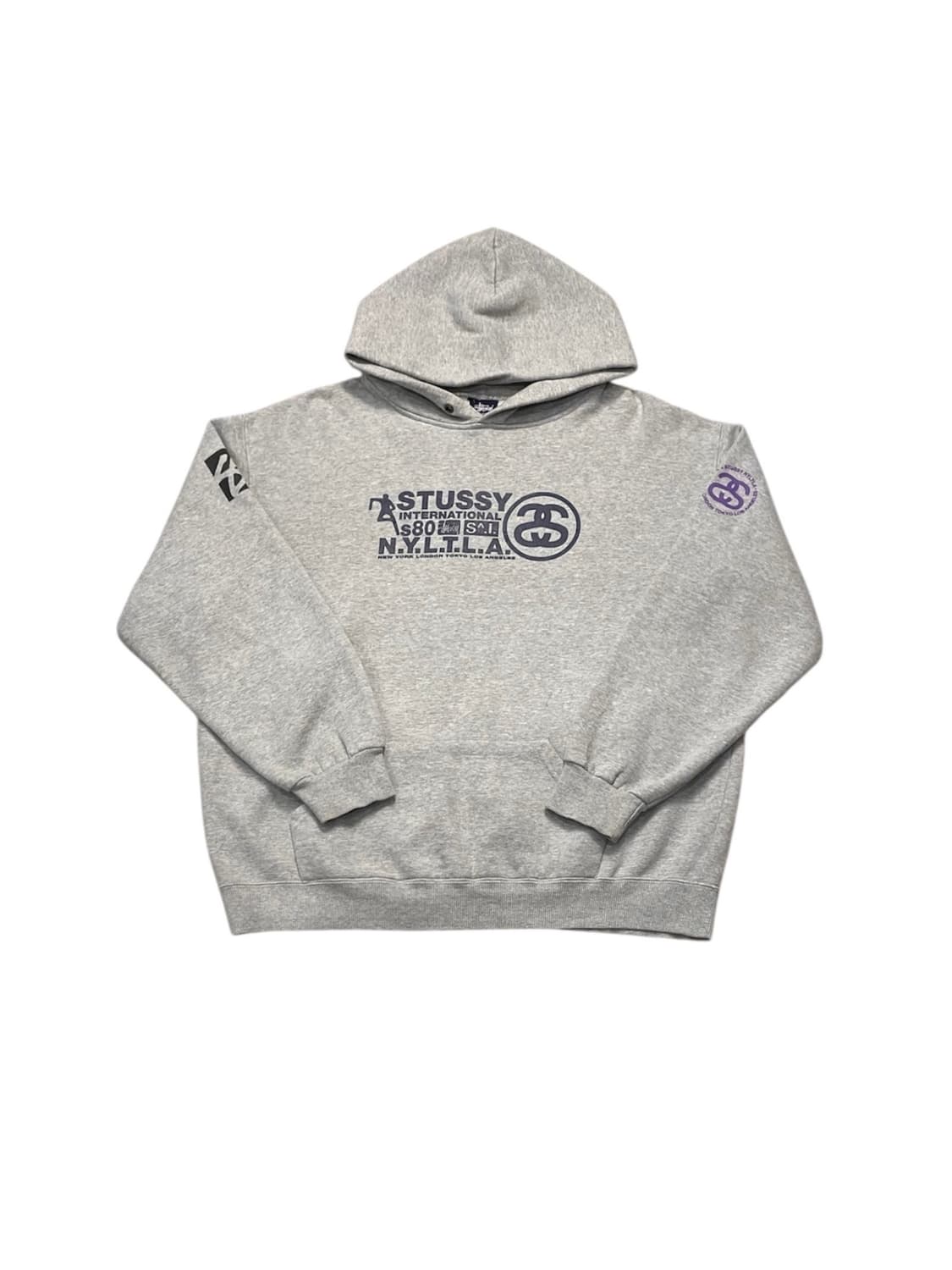 스투시 로고 그레이 후드티 상품이미지1