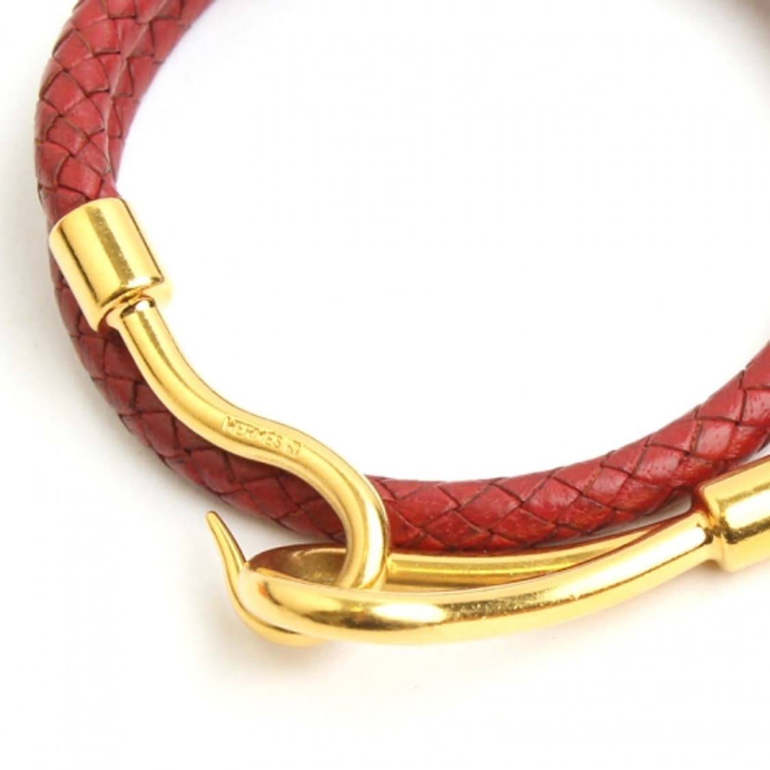 에르메스 버건디 위빙 레더 금장 초커 겸 팔찌 상품이미지3