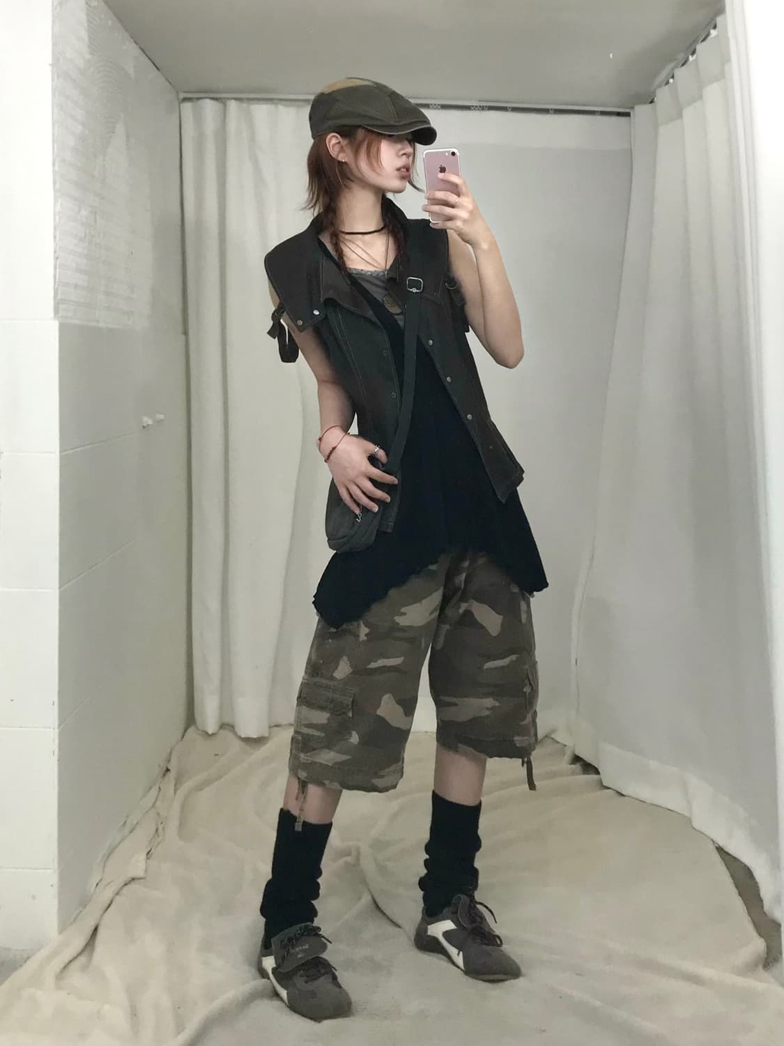 빈티지 카키 브라운 y2k 코디 세트 상품이미지1