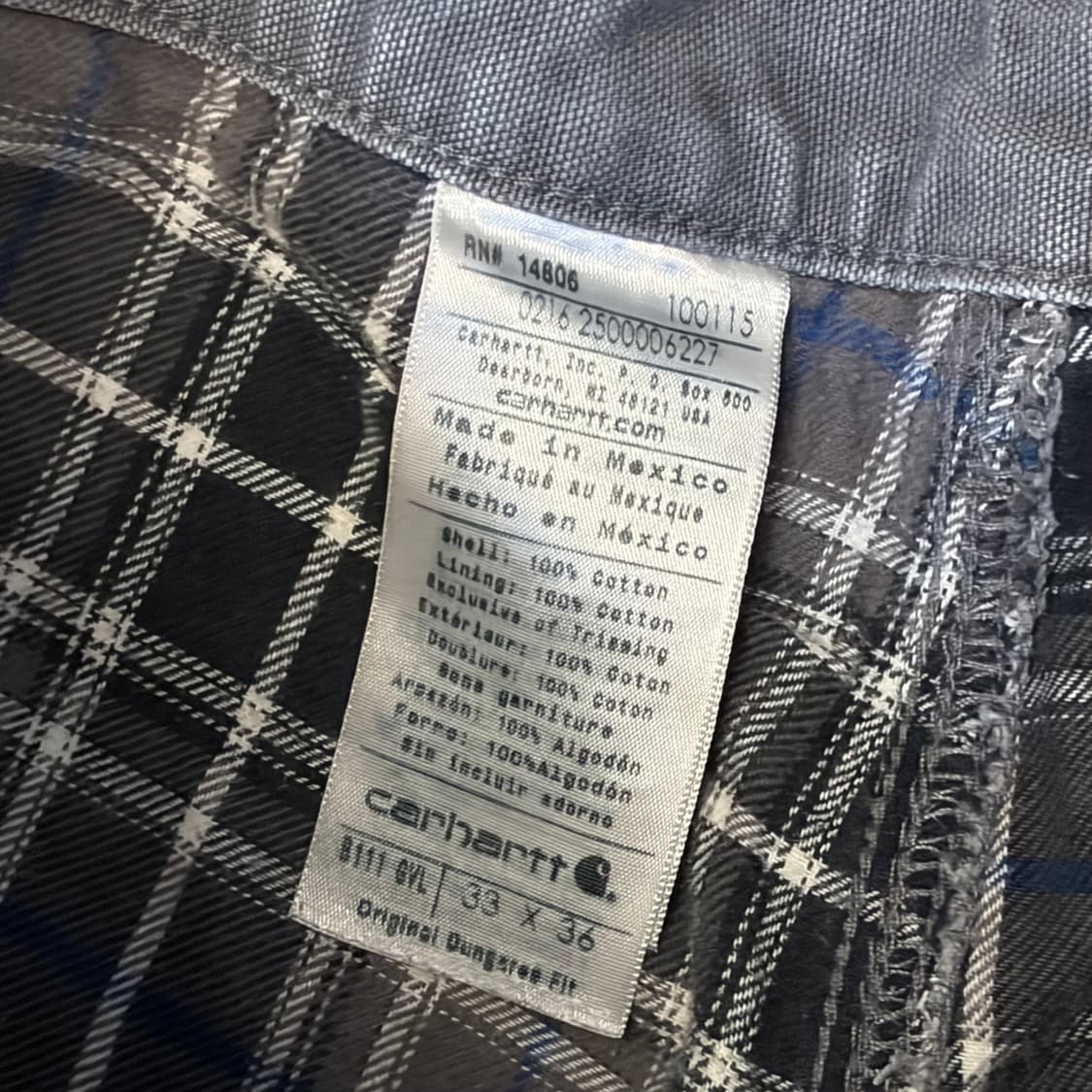 00s USA 빈티지 칼하트 샌드스톤 싱글니 2중안감 워크팬츠 상품이미지5