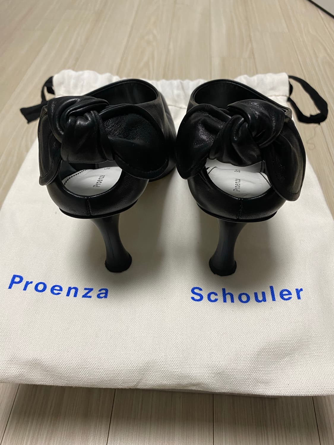 Proenza Schouler 블랙 가죽 앵클 부츠 37 상품이미지3