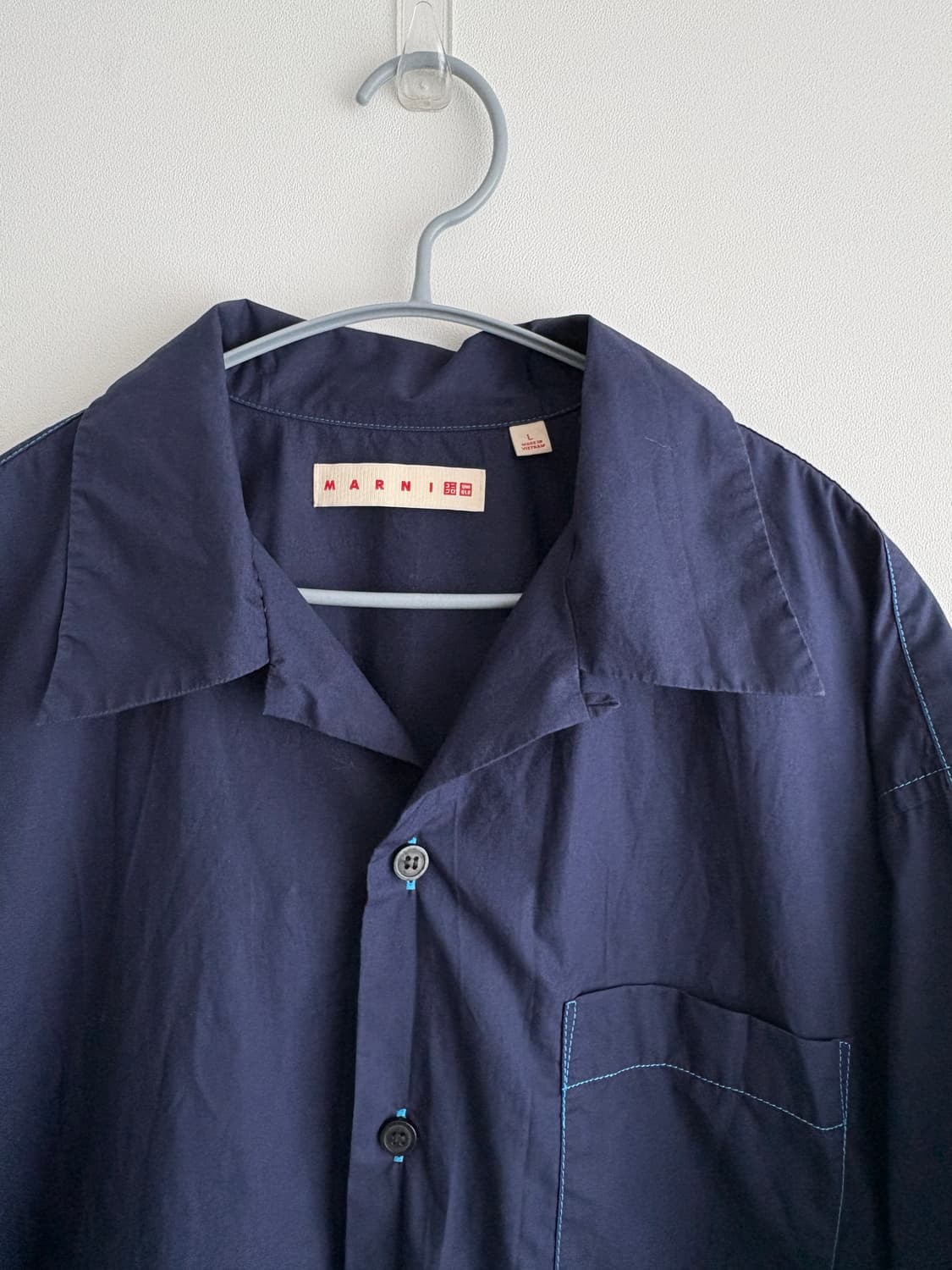 유니클로X마르니 하프 셔츠 네이비 상품이미지2