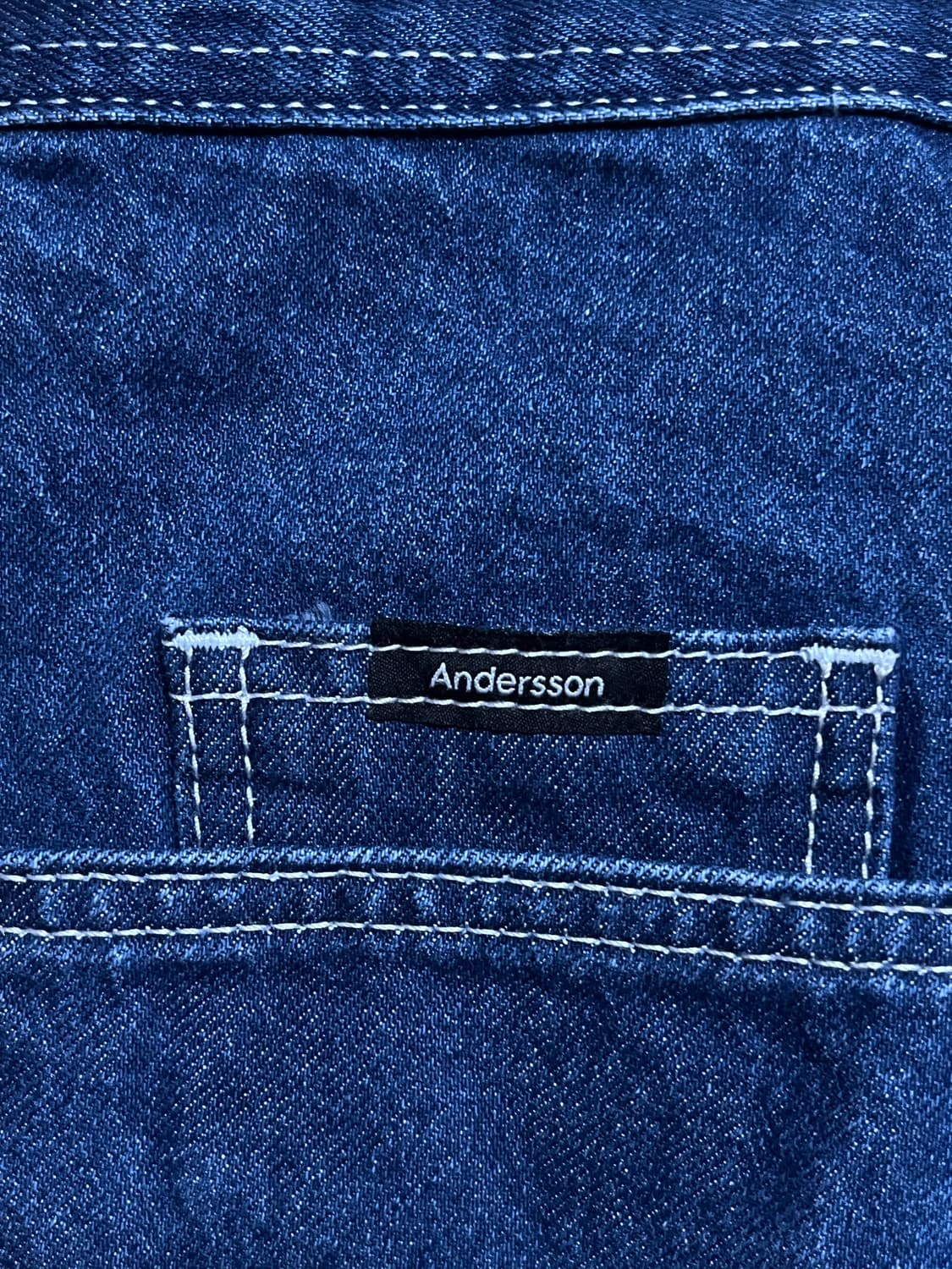 Andersson Bell 스티치 와이드 크롭 데님 상품이미지6