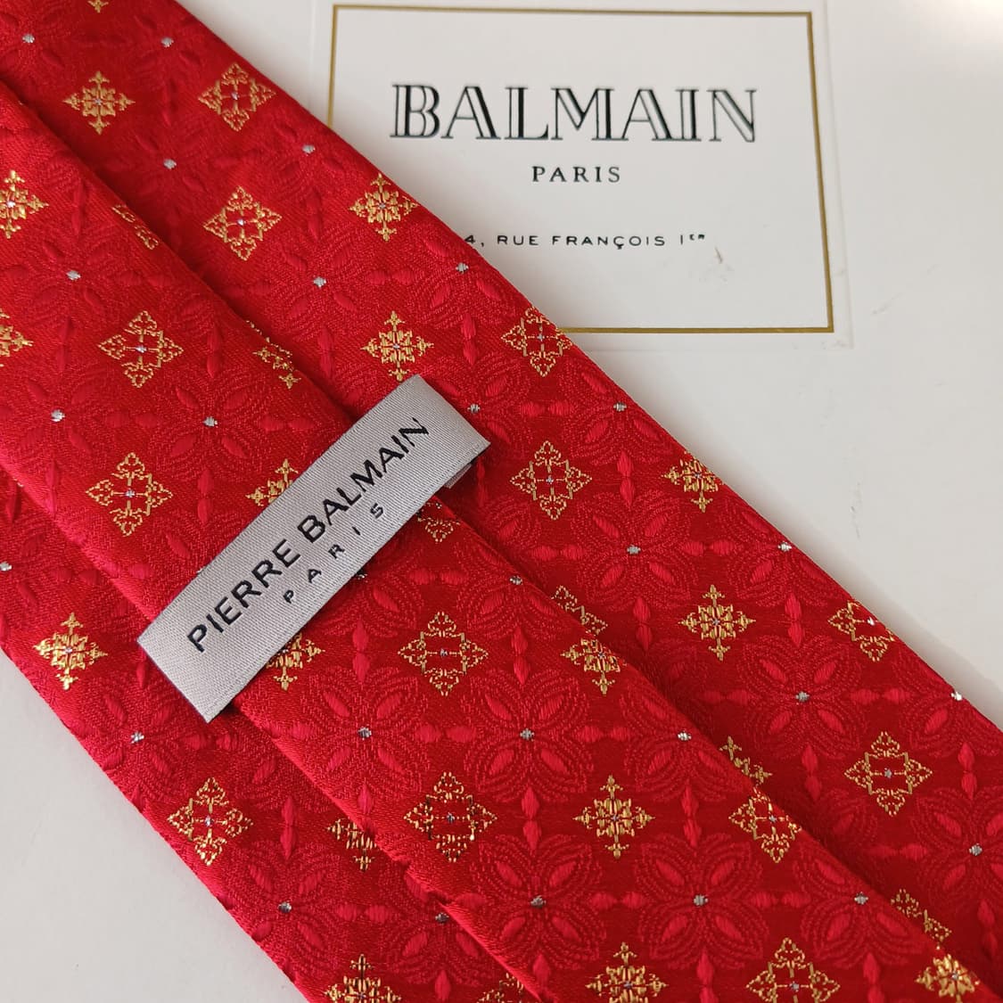 발망 실크 레드 자카드 패턴 넥타이 9cm A+등급 A19599
 상품이미지7