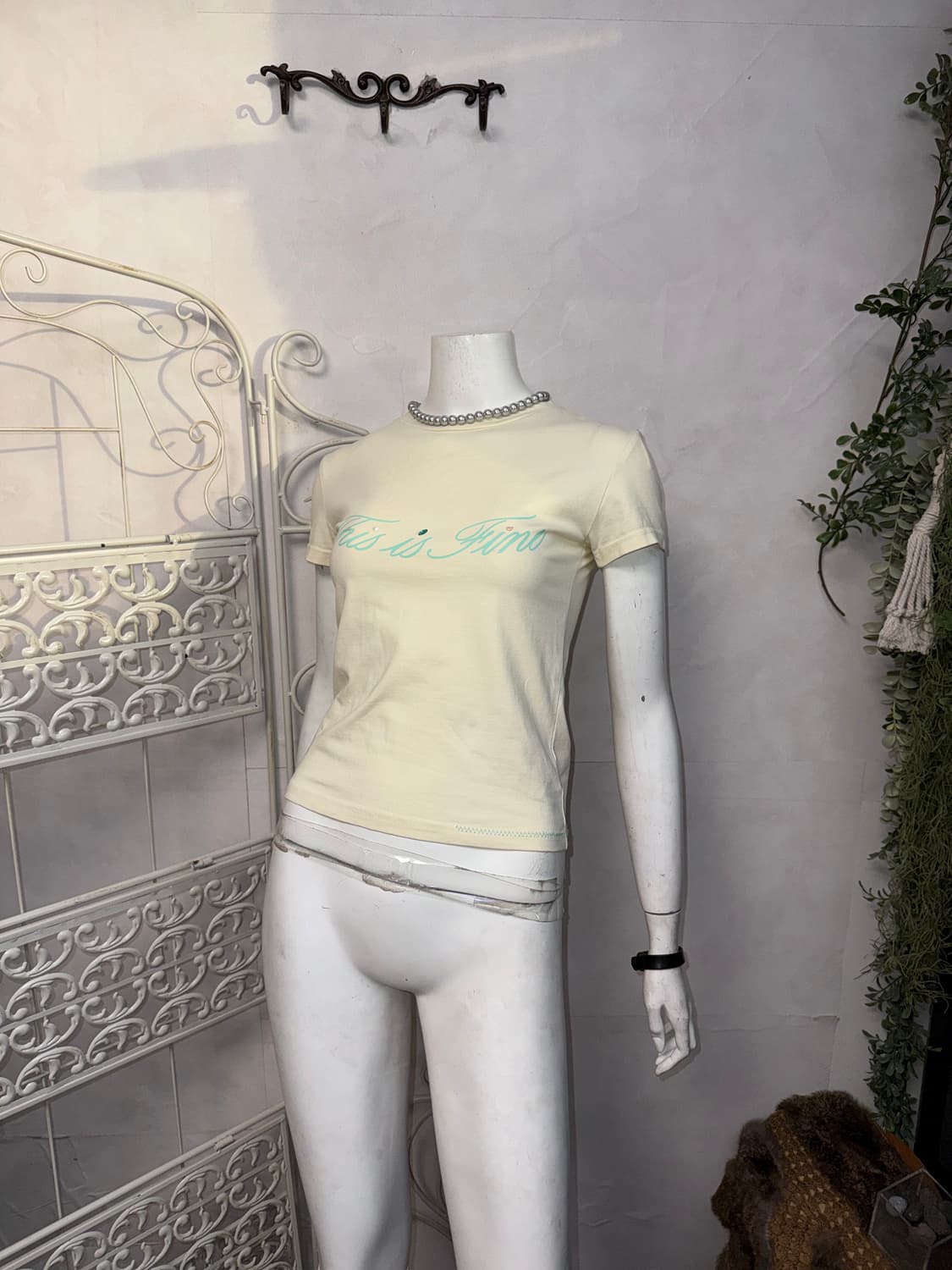 THIS IS FINE Cropped Signature Tee Cream 상품이미지6