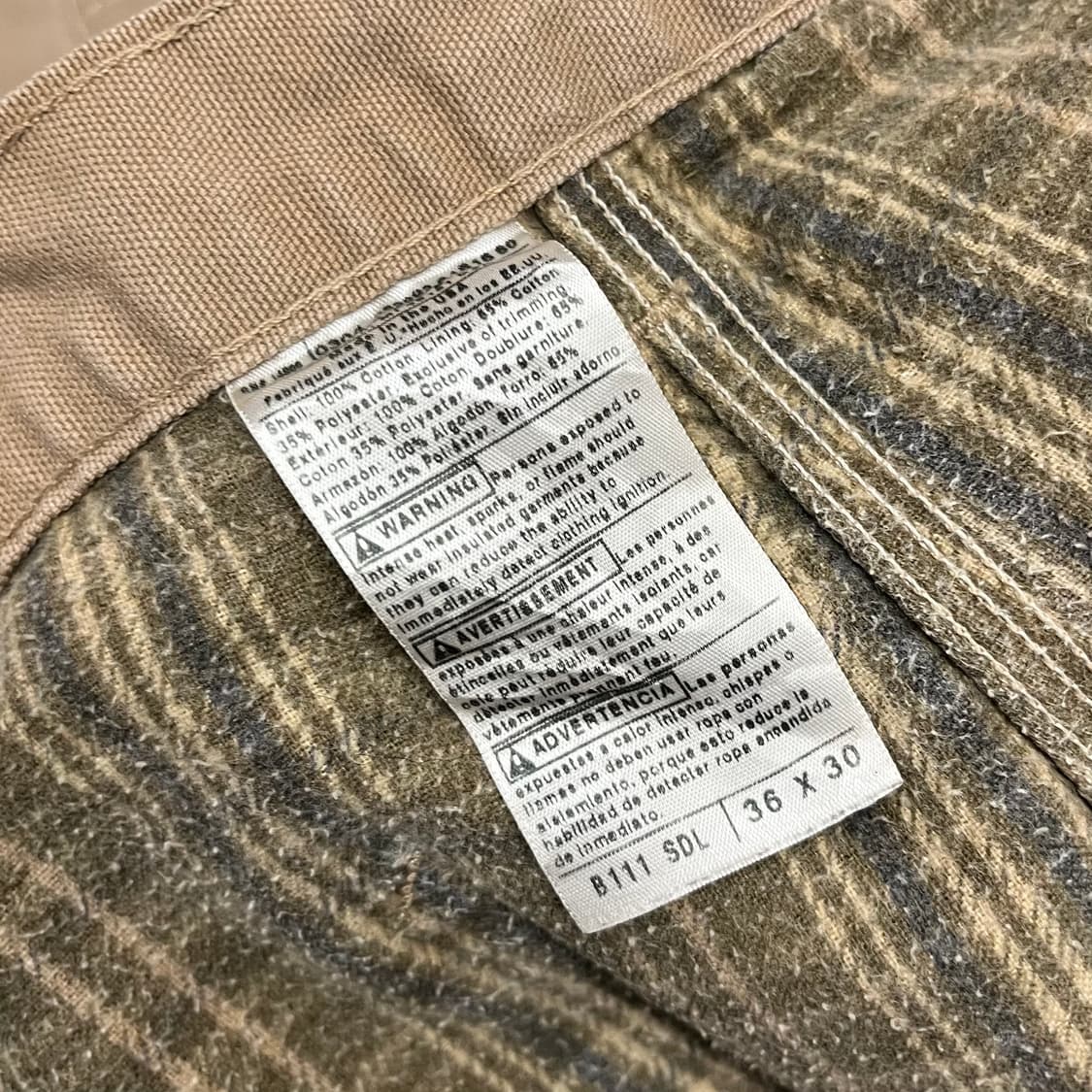 00s Carhartt 플란넬 라인드 카펜터 팬츠 (32“) 상품이미지6