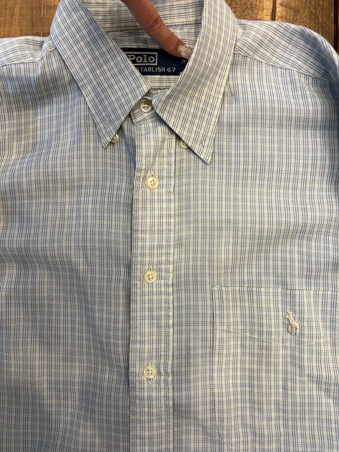 폴로 블루 믹스 체크 셔츠 상품이미지6