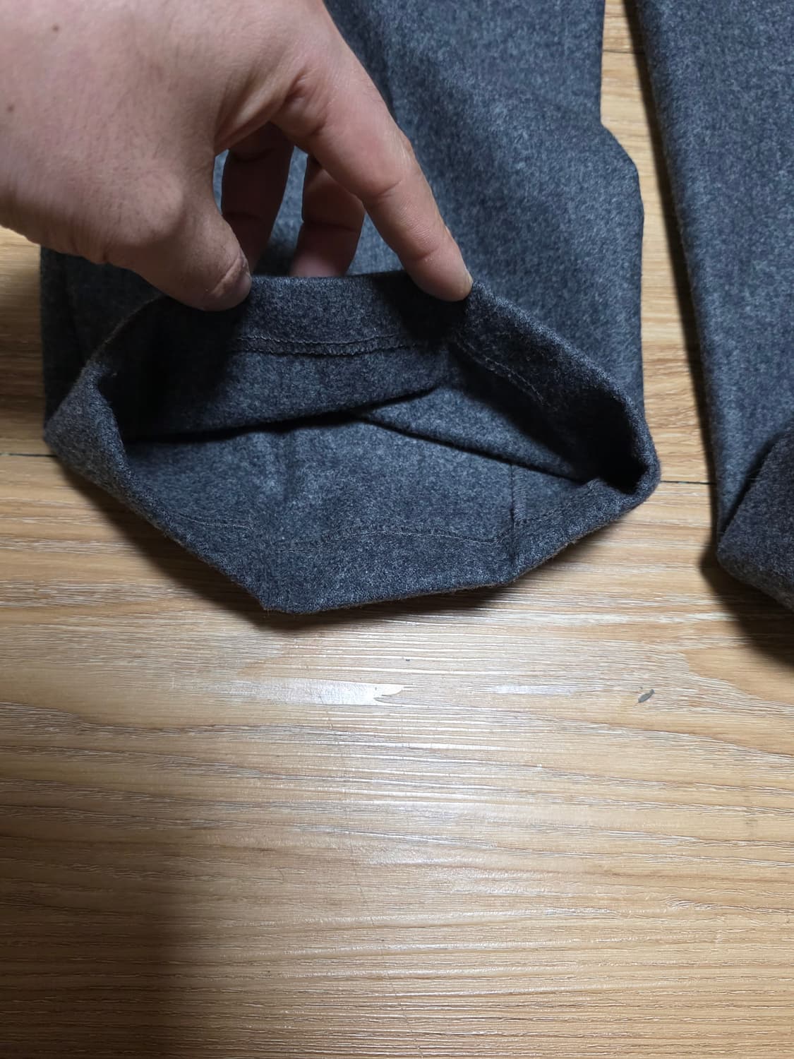 44size오늘만25만)버나드장 BAC J 울플란넬 미디엄그레이 트라우저 상품이미지9