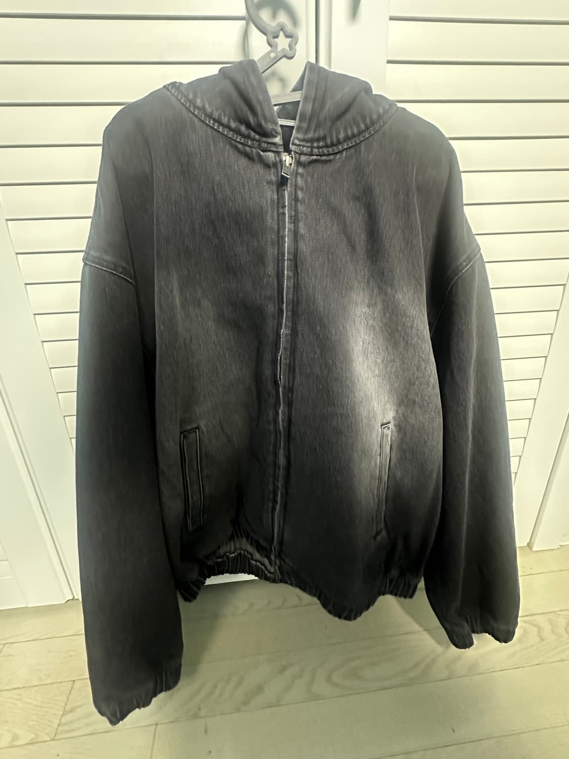 무신사 스탠다드 빅 브러쉬 오버사이즈 데님 후드집업 L size 상품이미지1