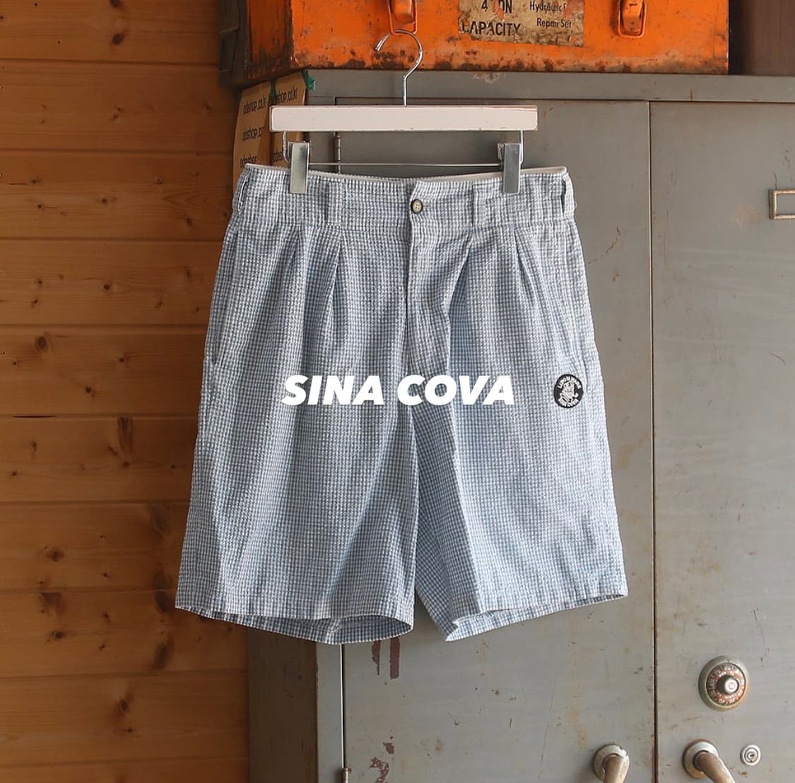 (착용컷) SINA COVA 클래식 시어서커 반바지  상품이미지1