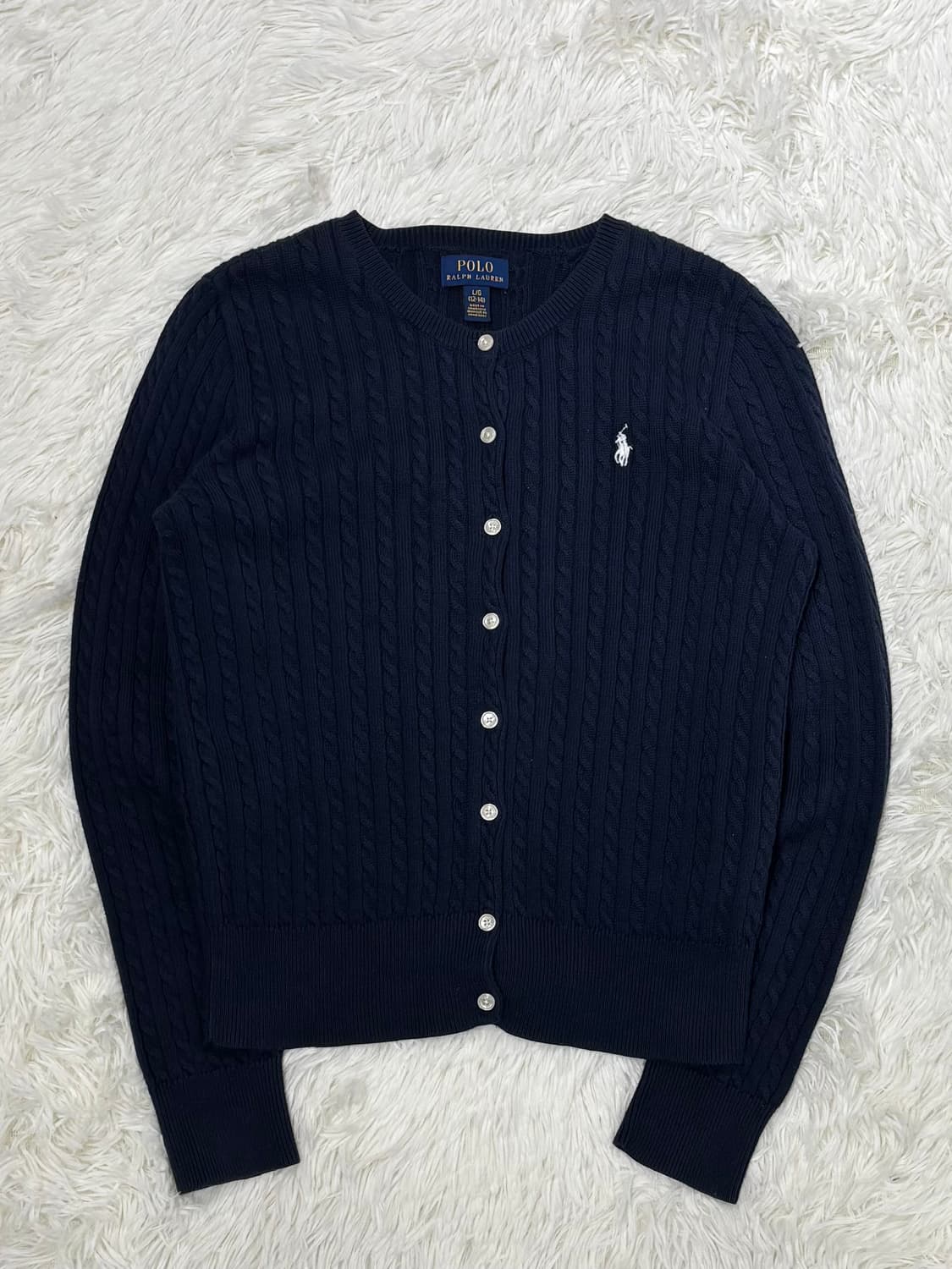 폴로랄프로렌 화이트포니 네이비 케이블 가디건 상품이미지3