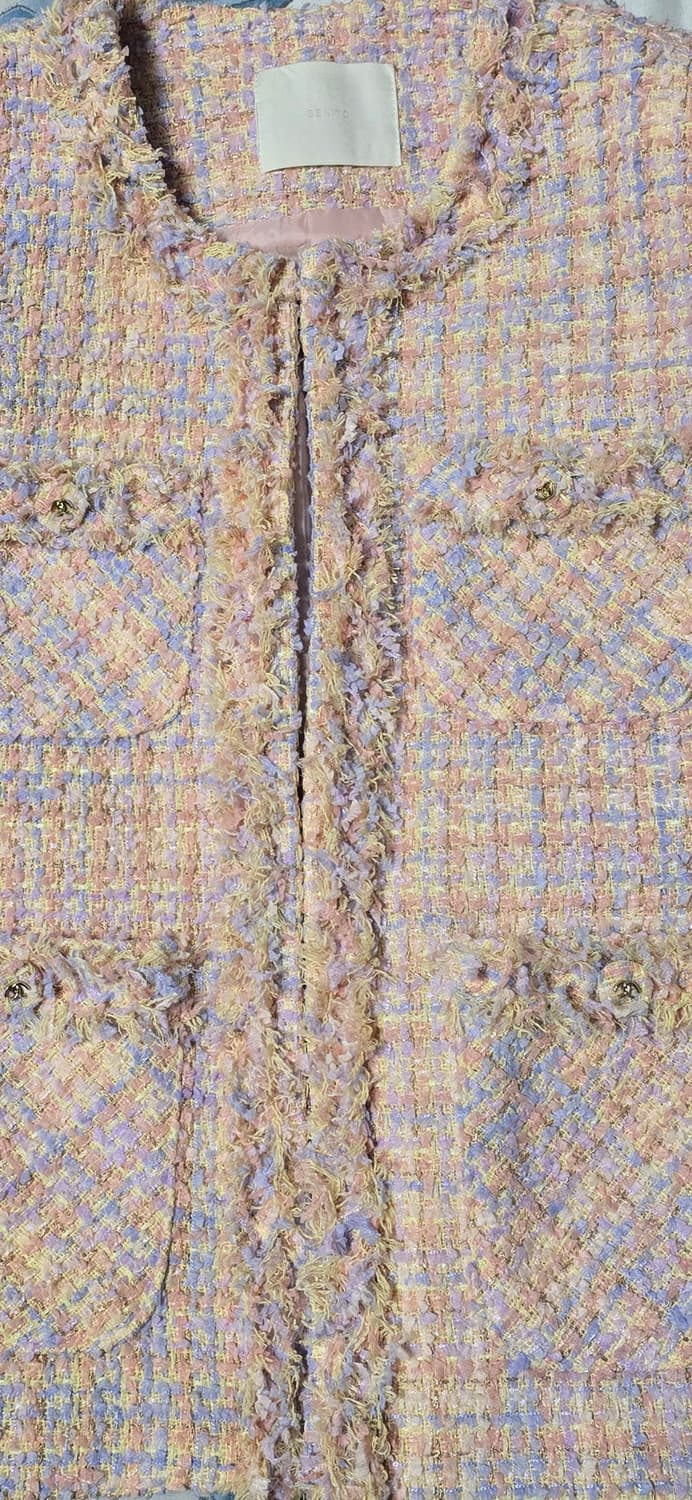 트위드 자켓 핑크 55 상품이미지3